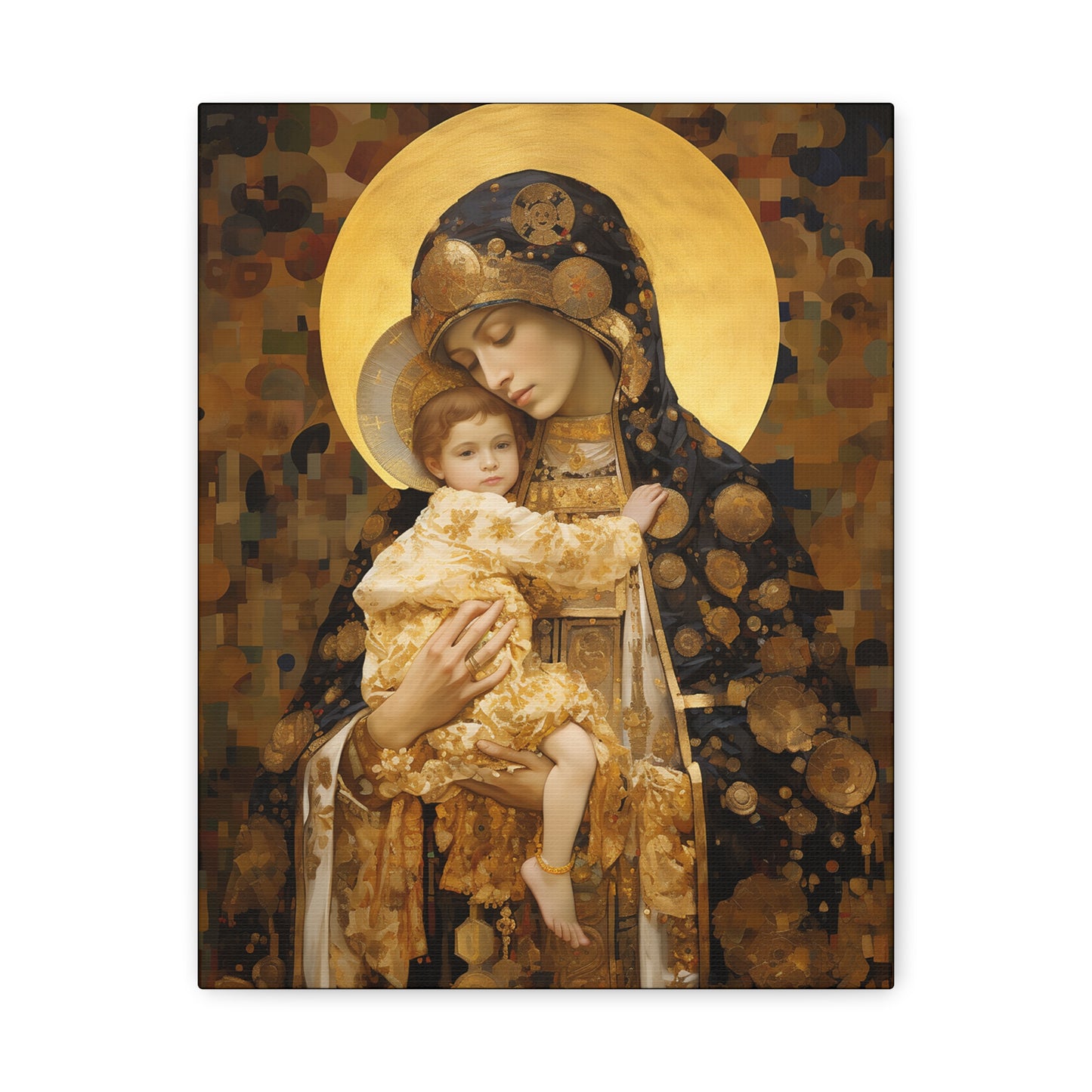 The Light of Love - Museum Wrapped Canvas - Sanctified Souls Print - Religious Art for your Home - The Virgin Mary and The Christ Child
