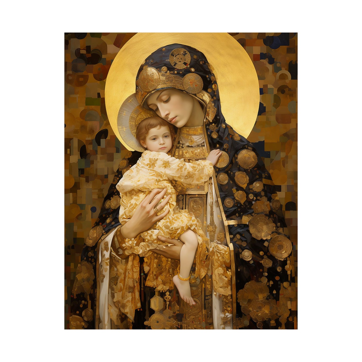 The Light of Love - Print - Sanctified Souls Print - Multiple Sizes - Premium Matte Vertical Posters - Madonna and the Christ Child