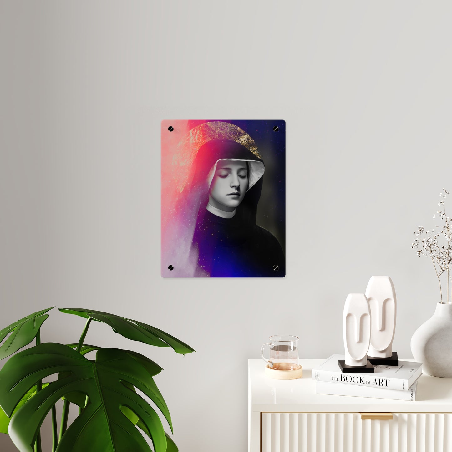 Saint Faustina Kowalska Wall Art Panel - Ready to Hang Acrylic Print - Catholic Saint Art - Patron Saint Print - No Frame needed