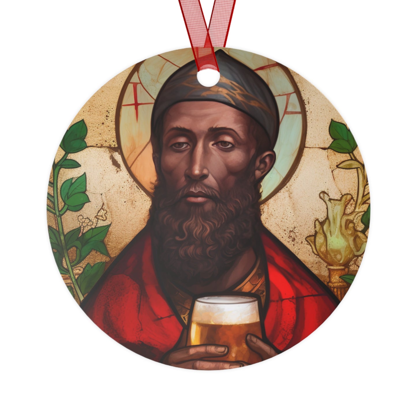 Saint Augustine of Hippo Metal Ornament - Religious Holiday Christmas Ornament and Keepsake - Double sided