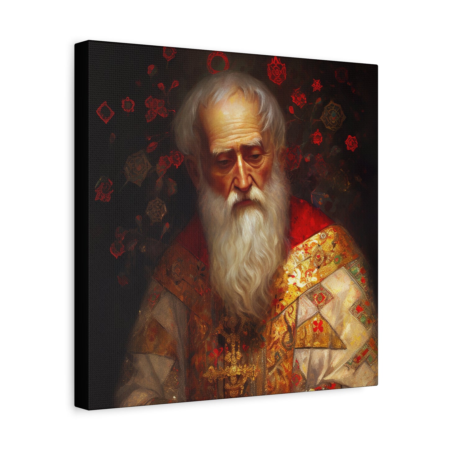 Saint Nicholas - Museum Wrapped Canvas - Sanctified Souls Print - Religious Art for your Home - Father Christmas - Catholic Christmas