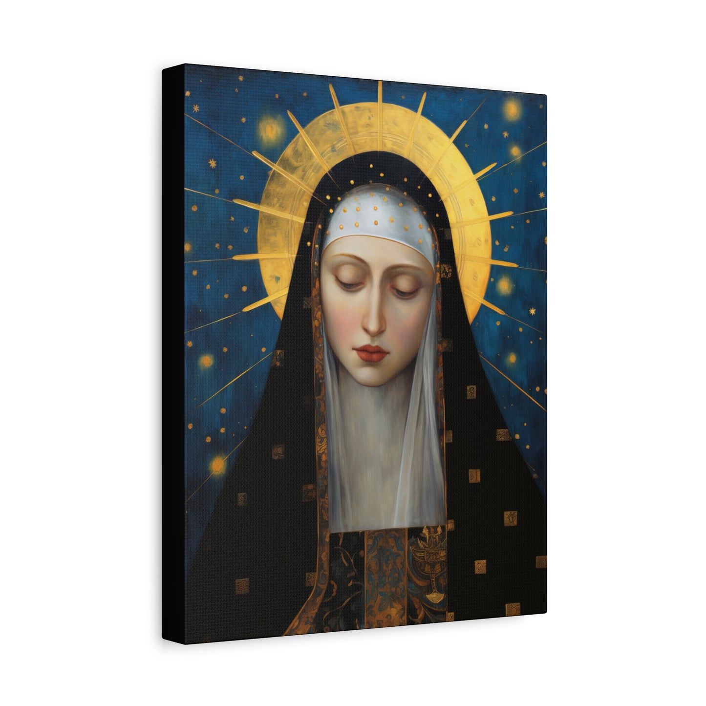 Saint Brigid of Sweden Canvas Print - Multiple Sizes - Catholic Home art - Museum Wrapped Canvas - Sanctified Souls Print