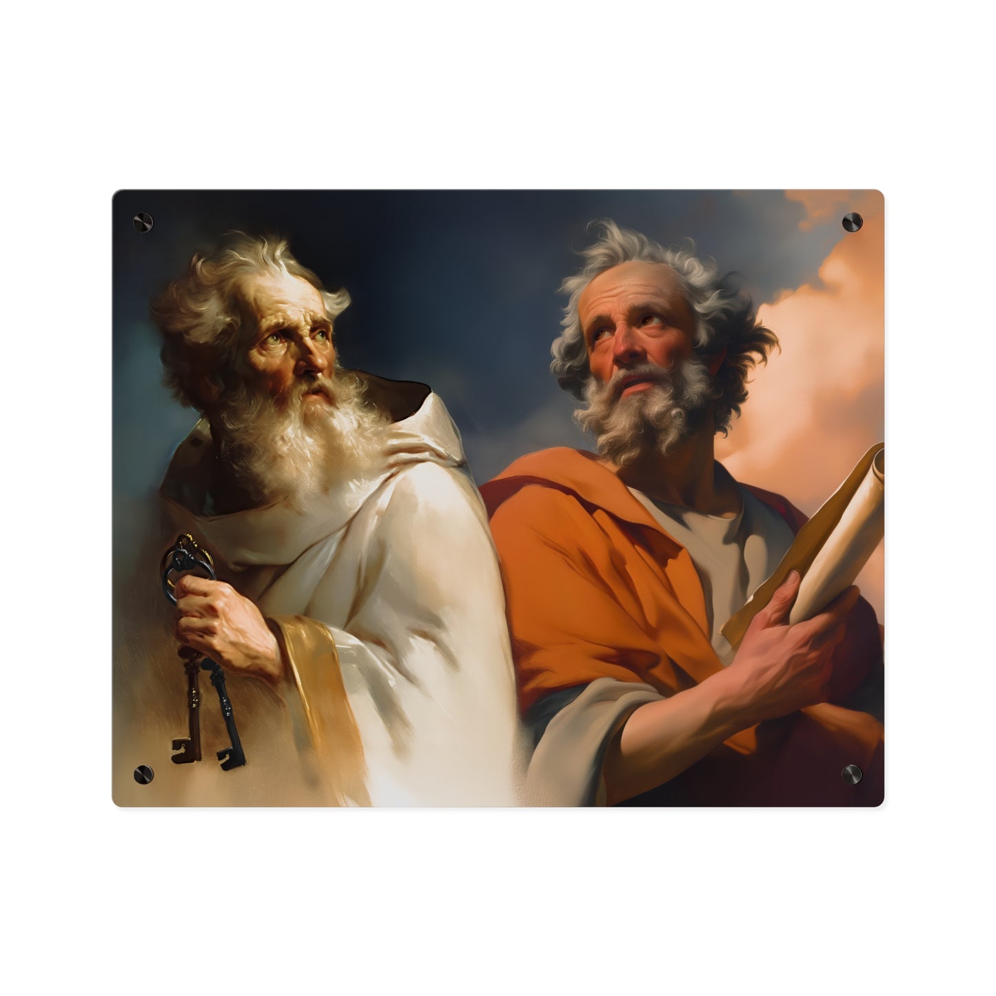 Saint Peter and Saint Paul Acrylic Wall Art Panel - Ready to Hang Acrylic Print - Apostle Art - Catholic Saint Art