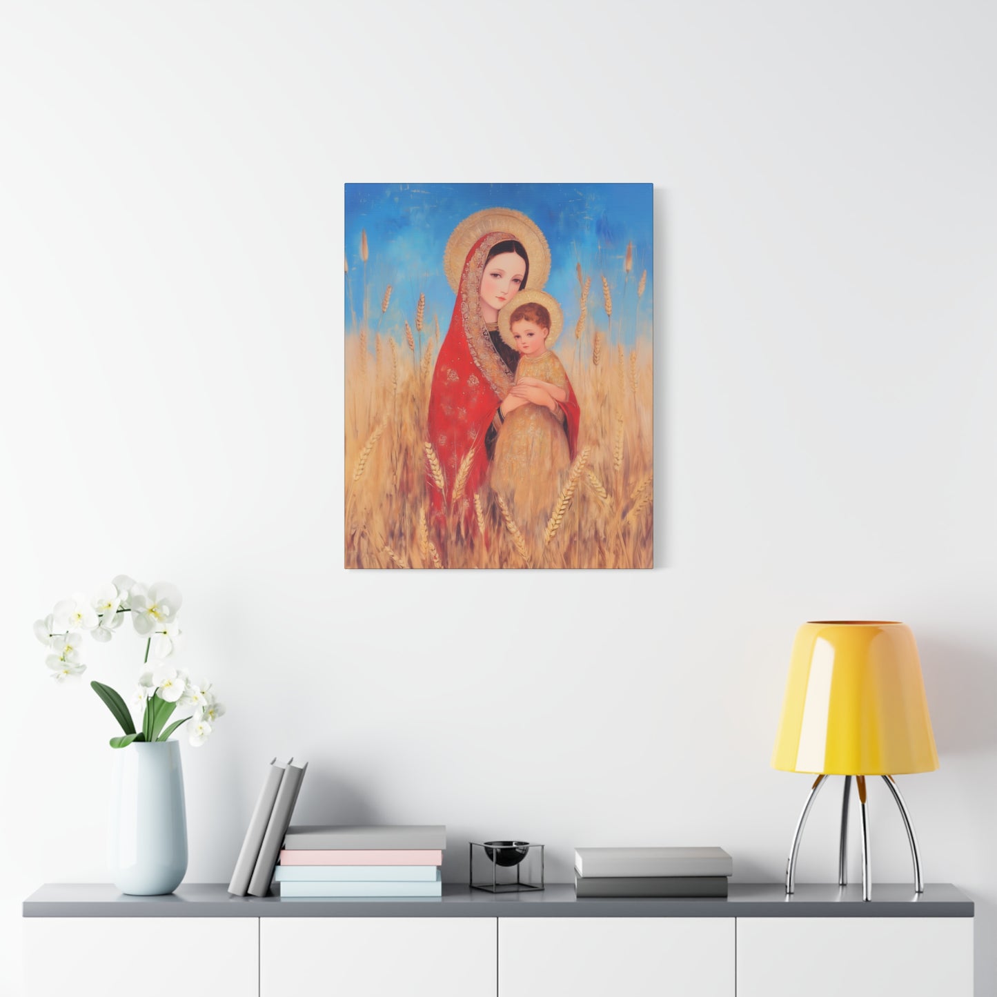 Our Lady of the Harvest - Multiple Sizes - Catholic Home art - Museum Wrapped Canvas - Sanctified Souls Print
