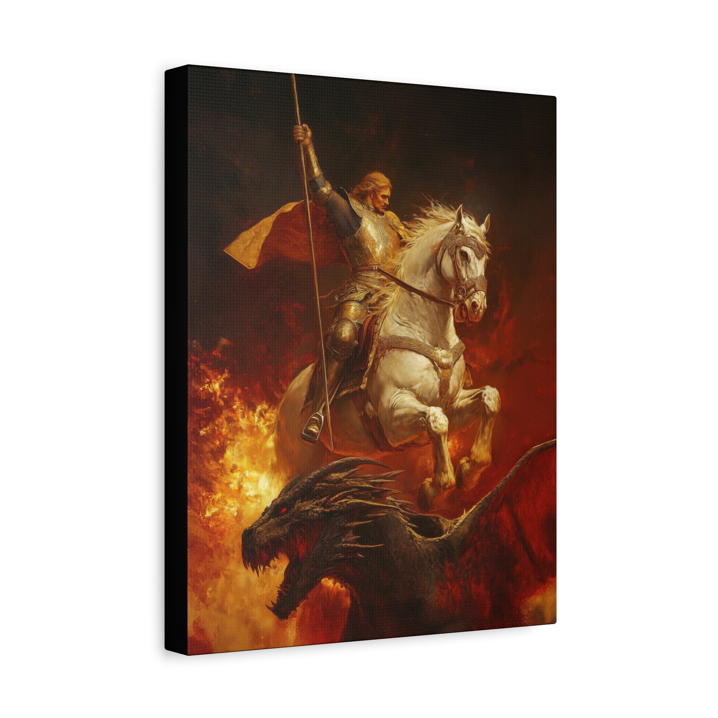 Saint George - Museum Wrapped Canvas - Sanctified Souls Print - Religious Art for your Home - Catholic Patron Saint Art