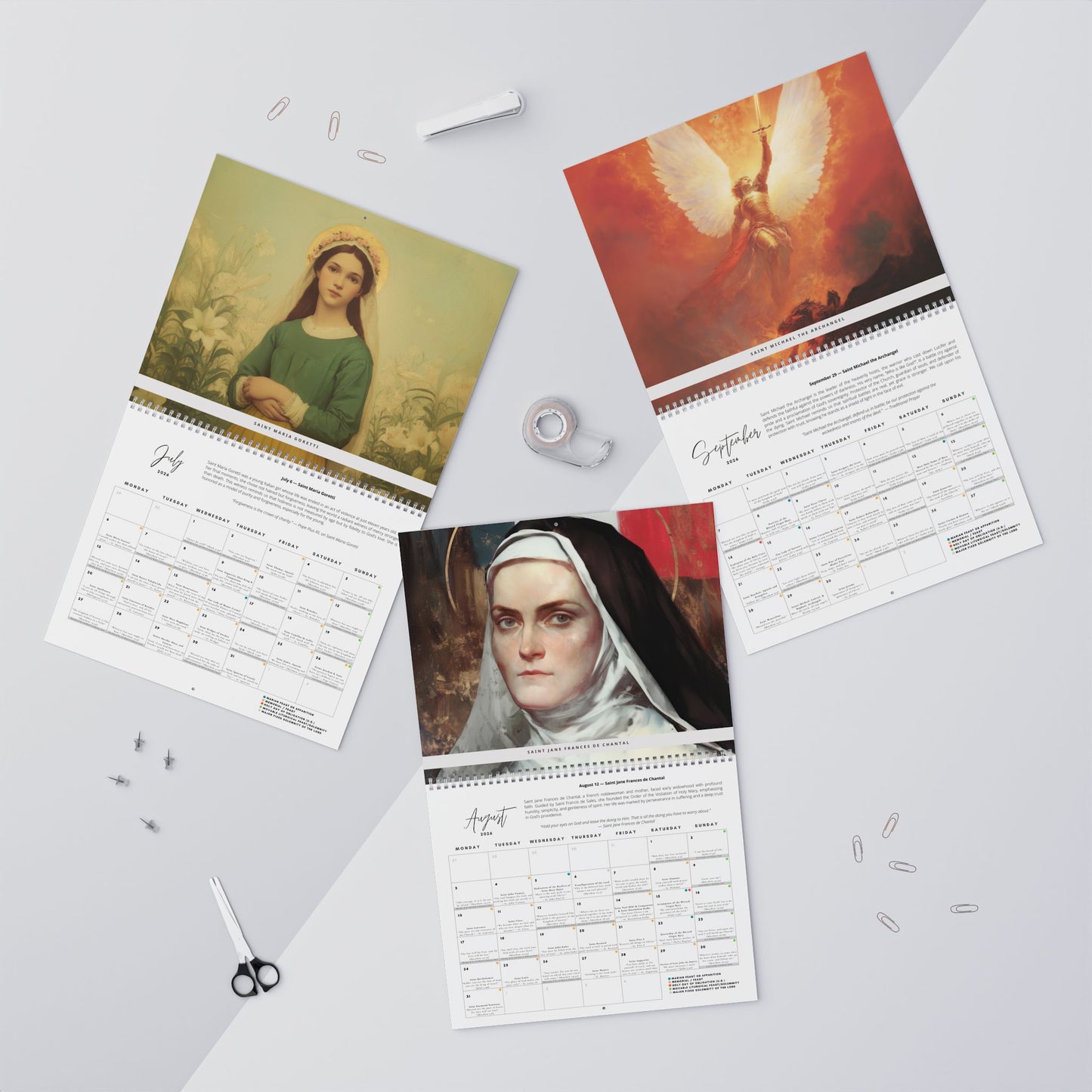 Catholic Liturgical Calendar 2026 - Saints, Solemnities & Marian Feast Days - Sanctified Souls - Christmas Gift - Gift for Catholics