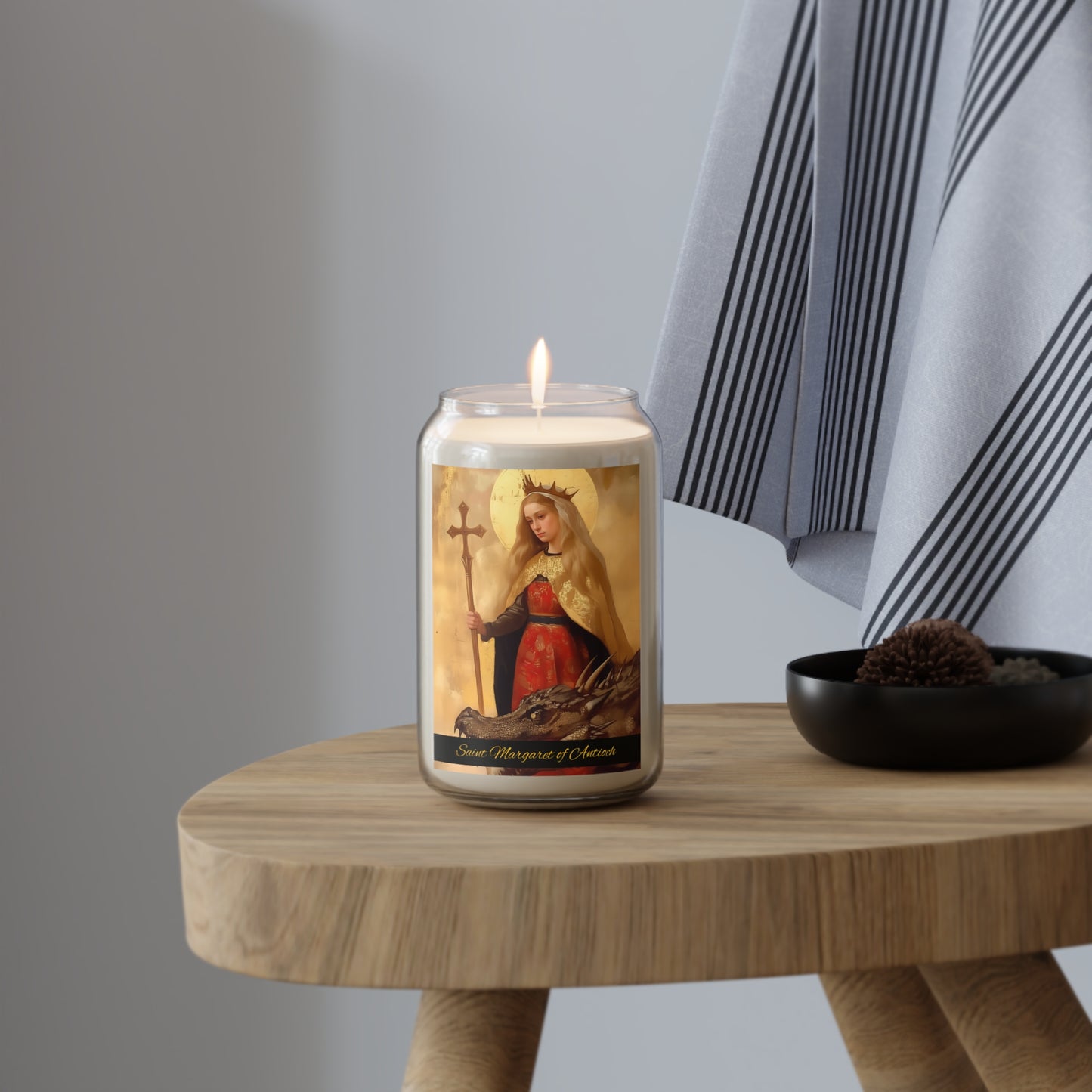 Saint Margaret of Antioch - Scented Prayer Candle, 13.75oz - Candle - Catholic Art - prayer room Scented Candle