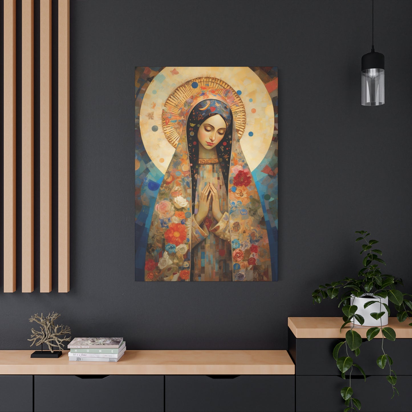 Lady of Guadalupe Icon of Love Museum Wrapped Canvas Print - Multiple Sizes - Catholic Home art