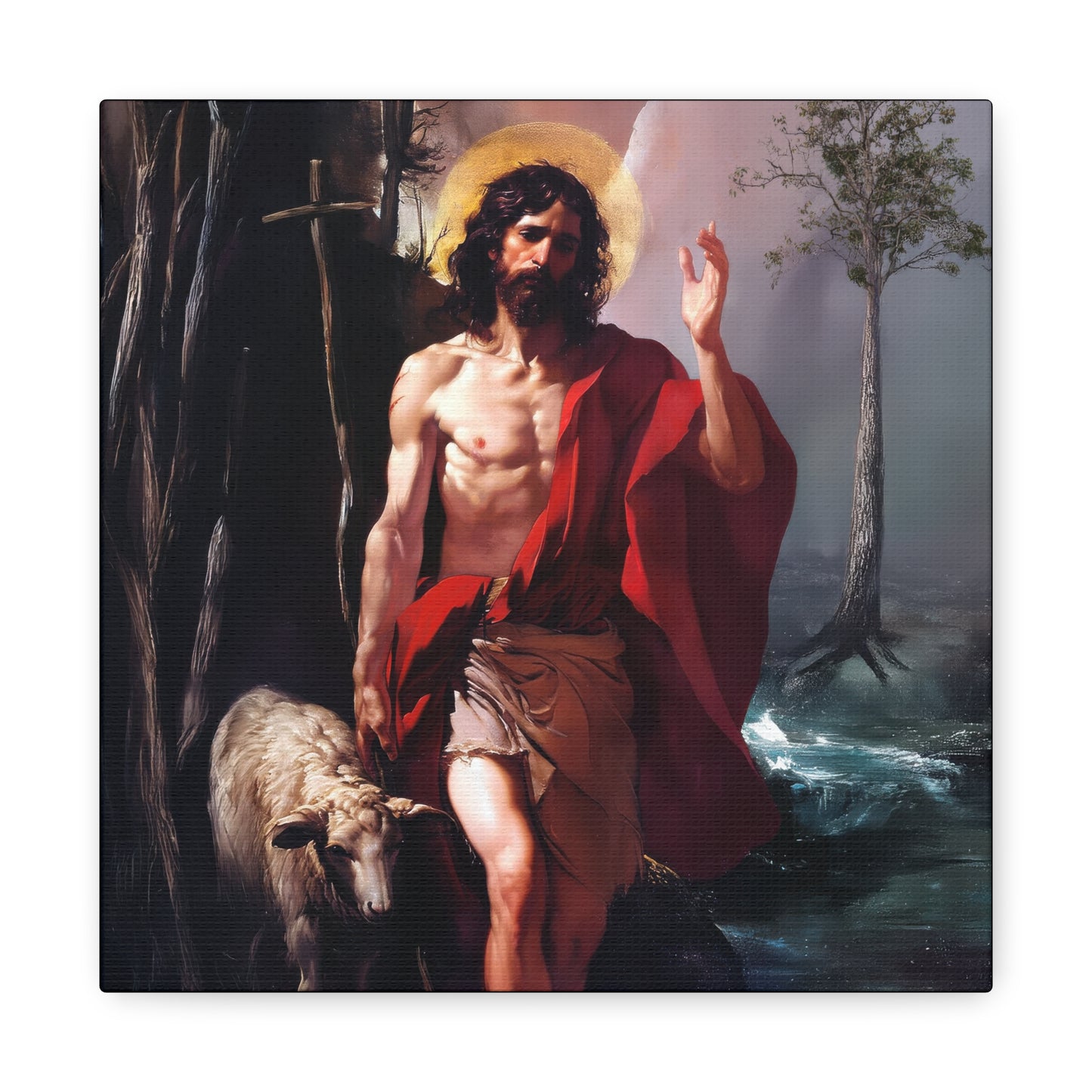 Saint John the Baptist - Museum Wrapped Canvas - Sanctified Souls Print - Religious Art for your Home - Catholic Patron Saint Art