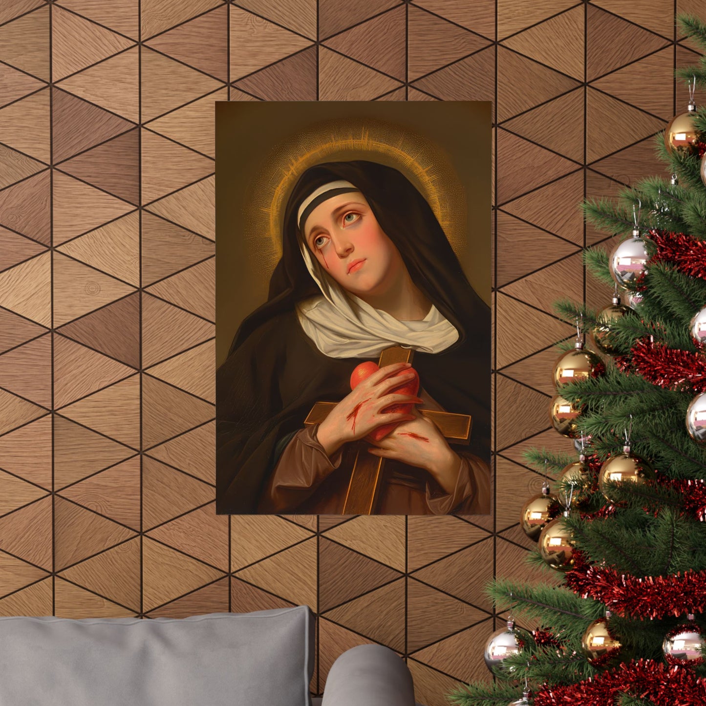 Saint Veronica Giuliani - Sanctified Souls Print - Multiple Sizes - Premium Posters - Catholic Art - Christian painting