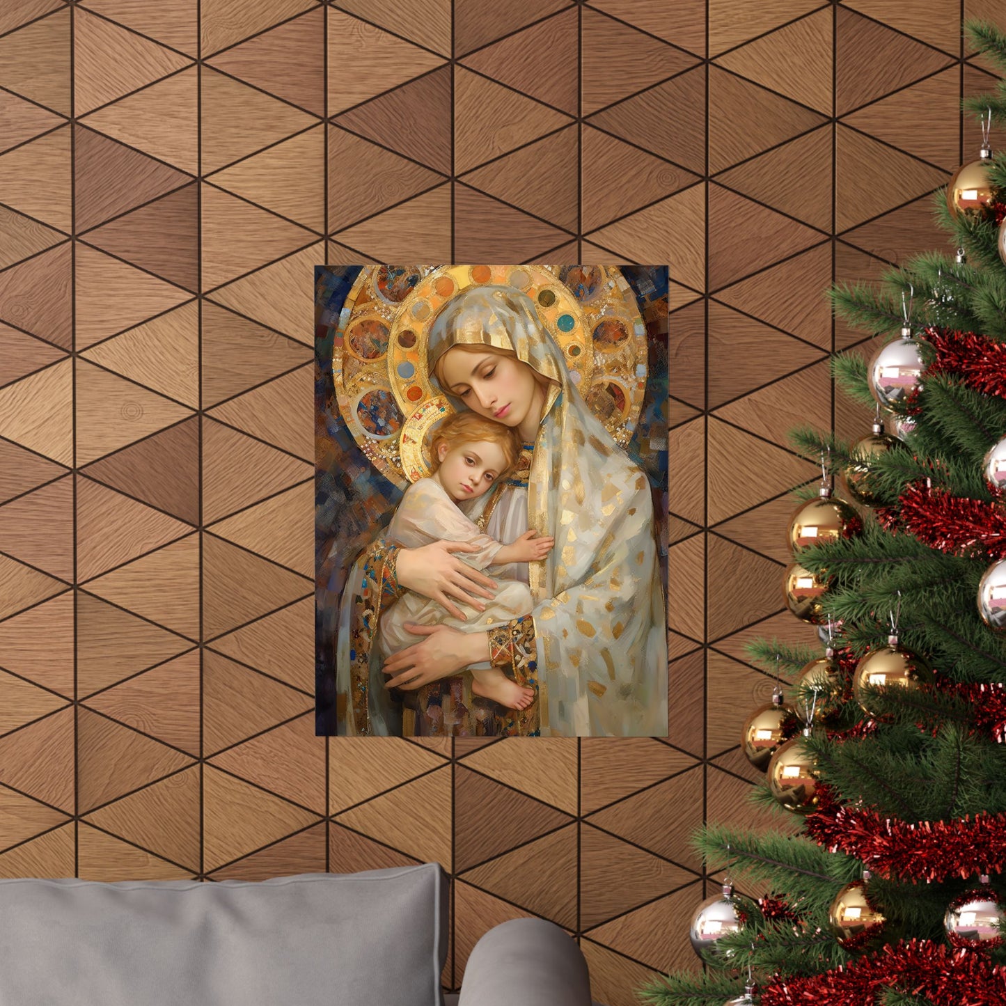Madonna and Child - Print - Sanctified Souls Print - Multiple Sizes - Premium Matte Vertical Posters - Mary and the Christ Child