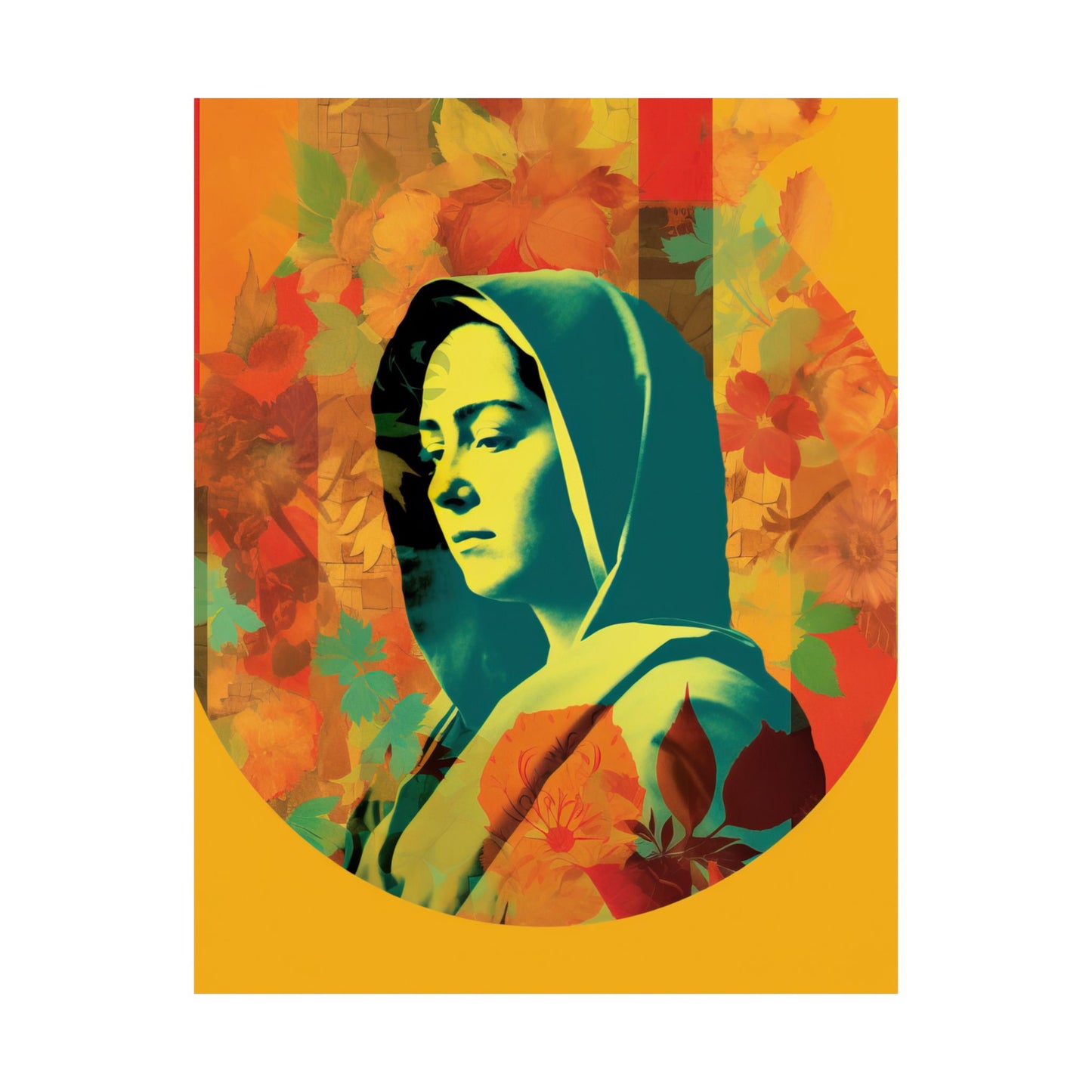 Mary The Blessed Virgin - Sanctified Souls Print - Multiple Sizes - Premium Matte Vertical Poster - Pop Surreal Lowbrow Art Style