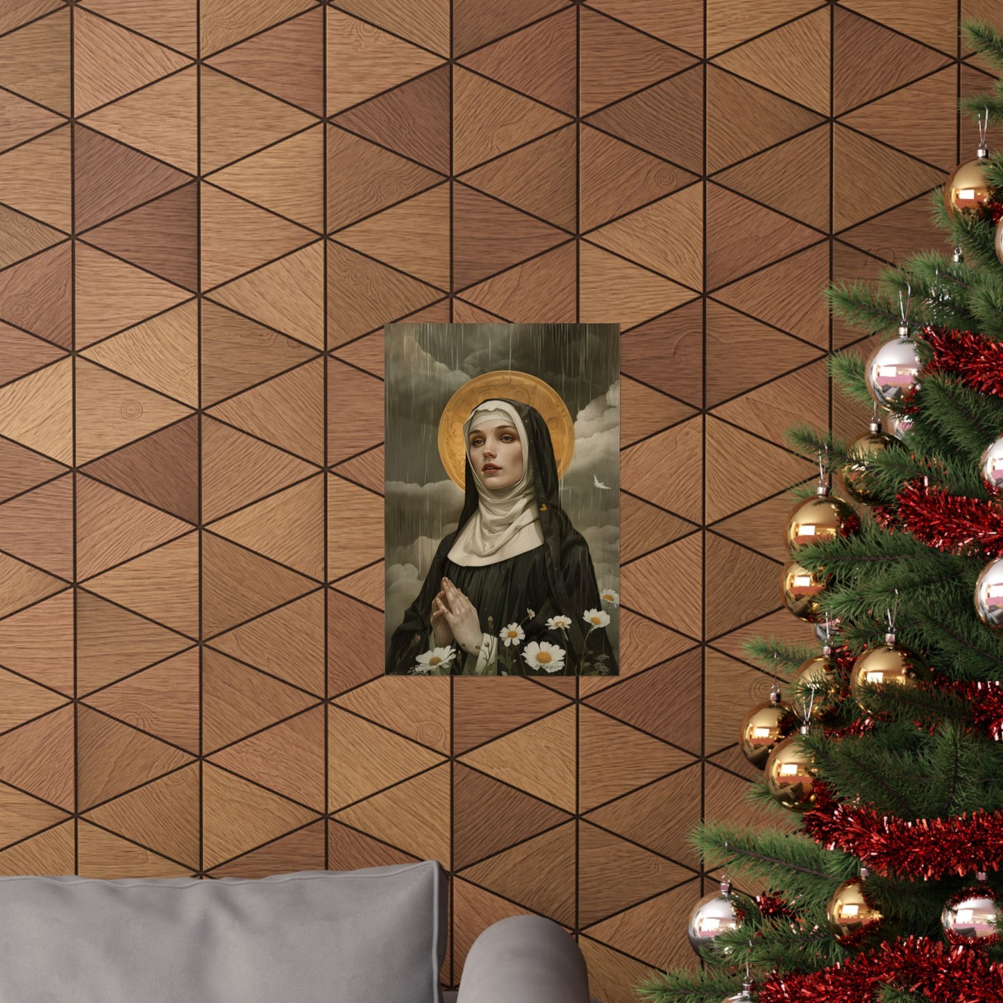 Saint Scholastica Print - Sanctified Souls Print - Multiple Sizes - Premium Matte Vertical Posters - Catholic Art for your home - Religious