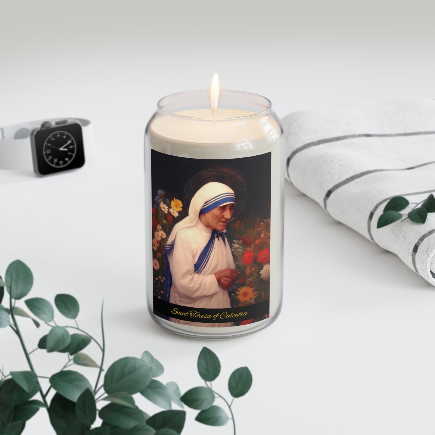 Saint Teresa of Calcutta - Scented Prayer Candle, 13.75oz - Candle - Catholic Art - prayer room Scented Candle - Religious Saint