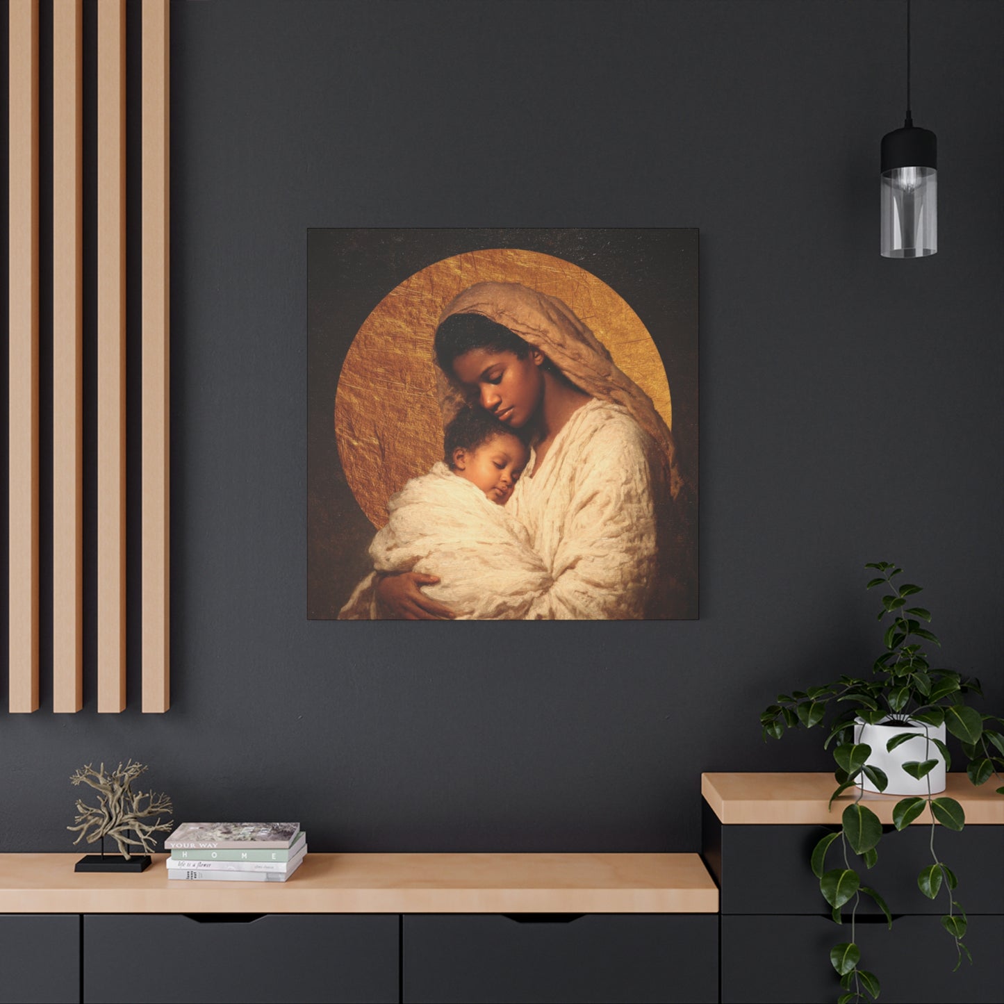 Our Lady of the Manger - Mother Mary and the Christ Child - Gallery Wrapped Canvas - Print - Religious Art for your Home - Catholic