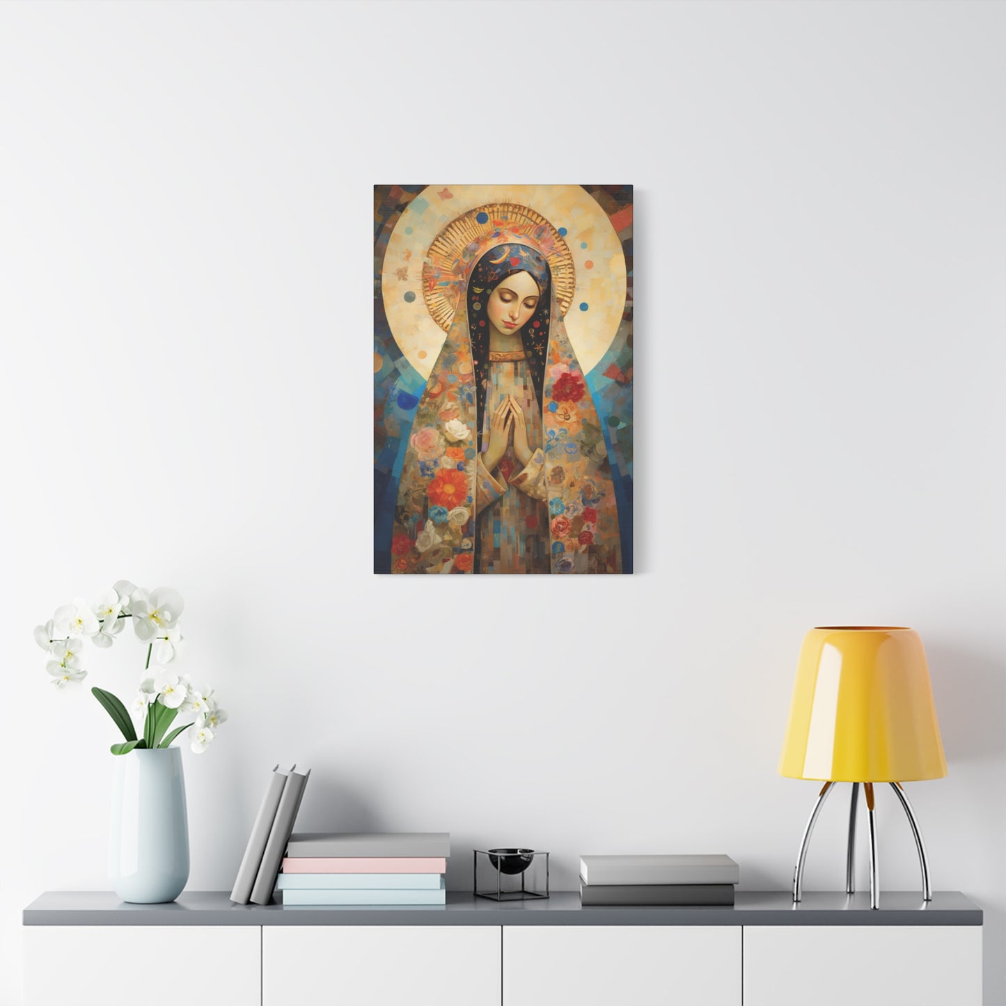 Lady of Guadalupe Icon of Love Museum Wrapped Canvas Print - Multiple Sizes - Catholic Home art
