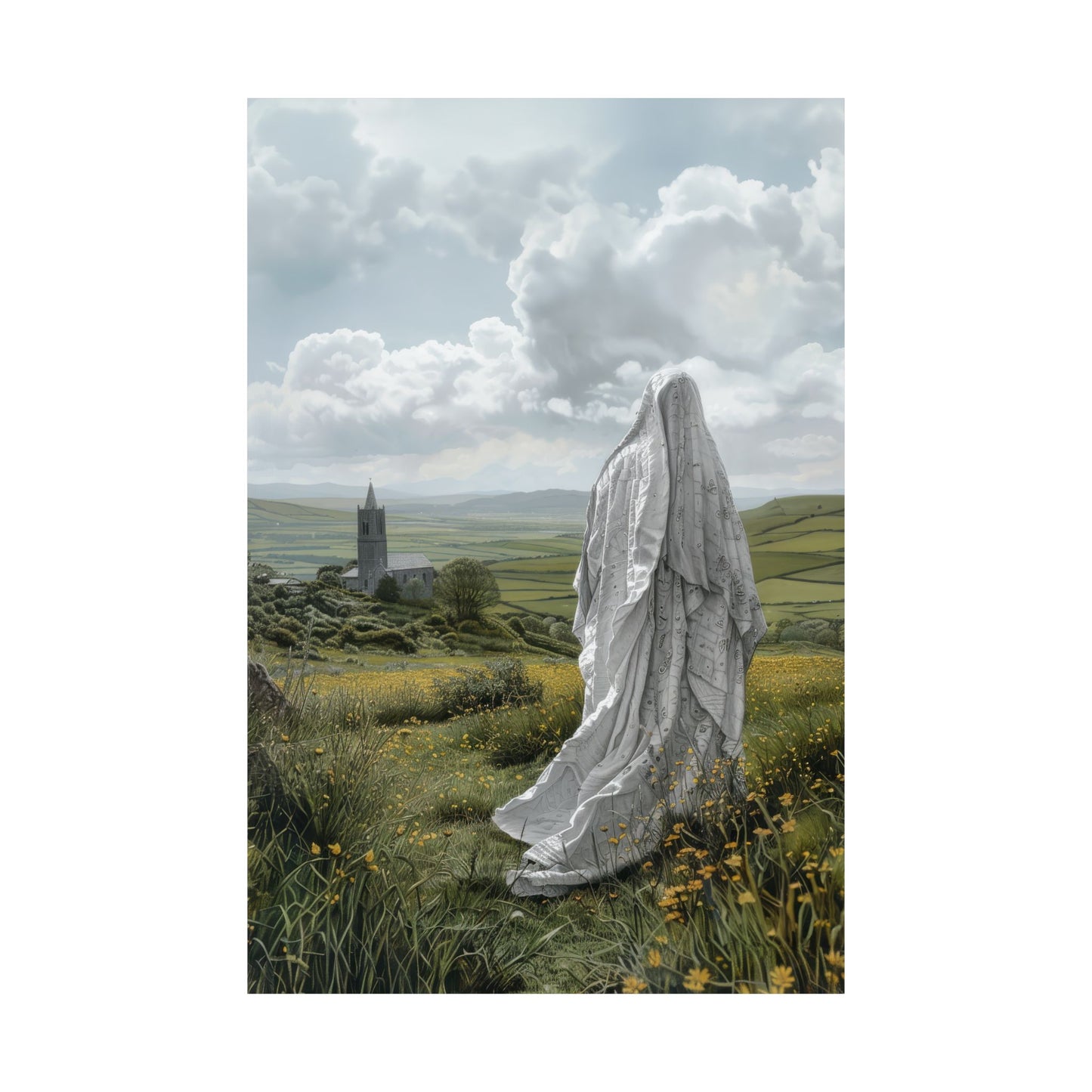 Saint Ælfthryth of Crowland / Saint Alfreda - Sanctified Souls Print - Multiple Sizes - Premium Posters - Catholic Art - Christian painting