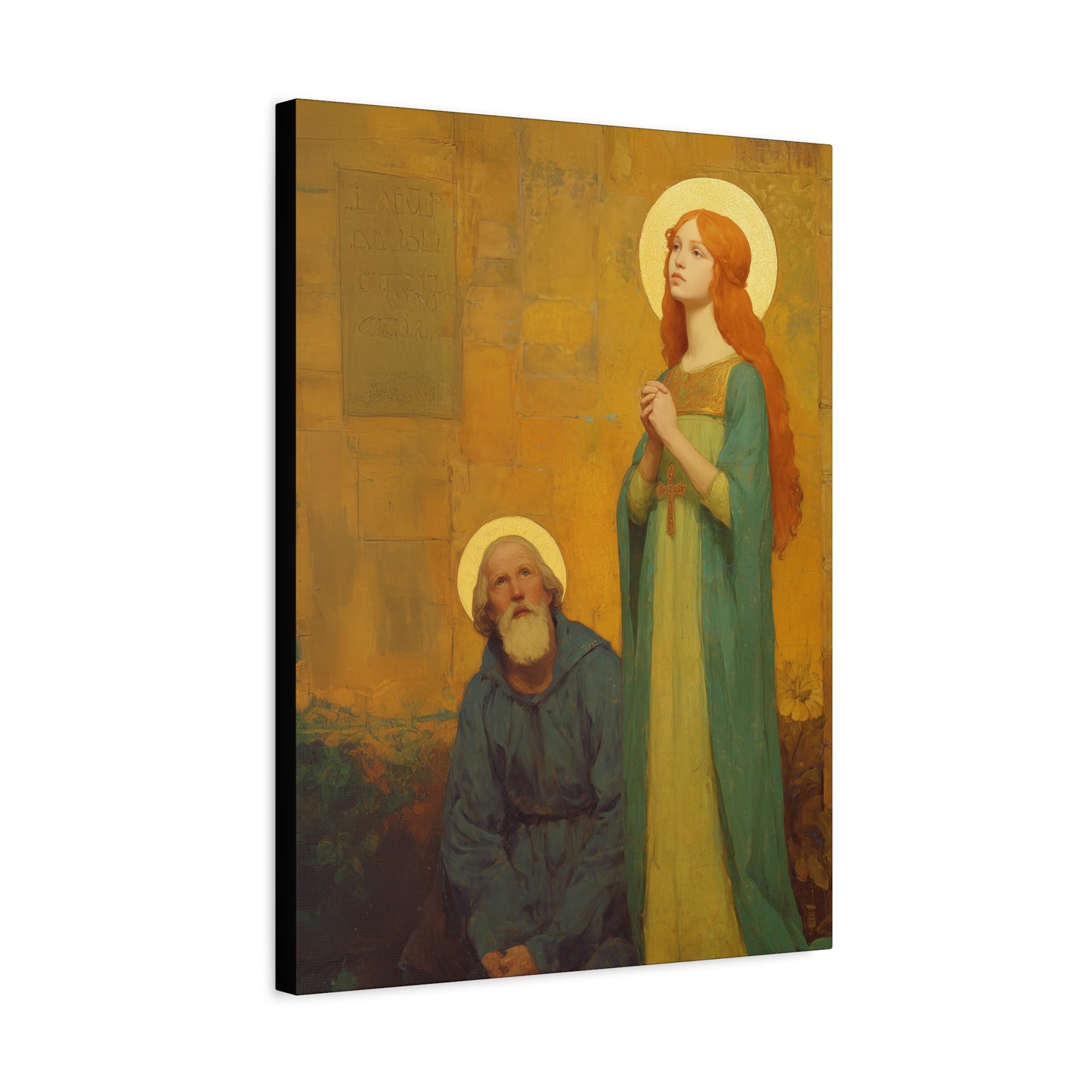 Saints Justina and Cyprian - Multiple Sizes - Catholic Home art - Museum Wrapped Canvas - Sanctified Souls Print - Catholic Martyr Art