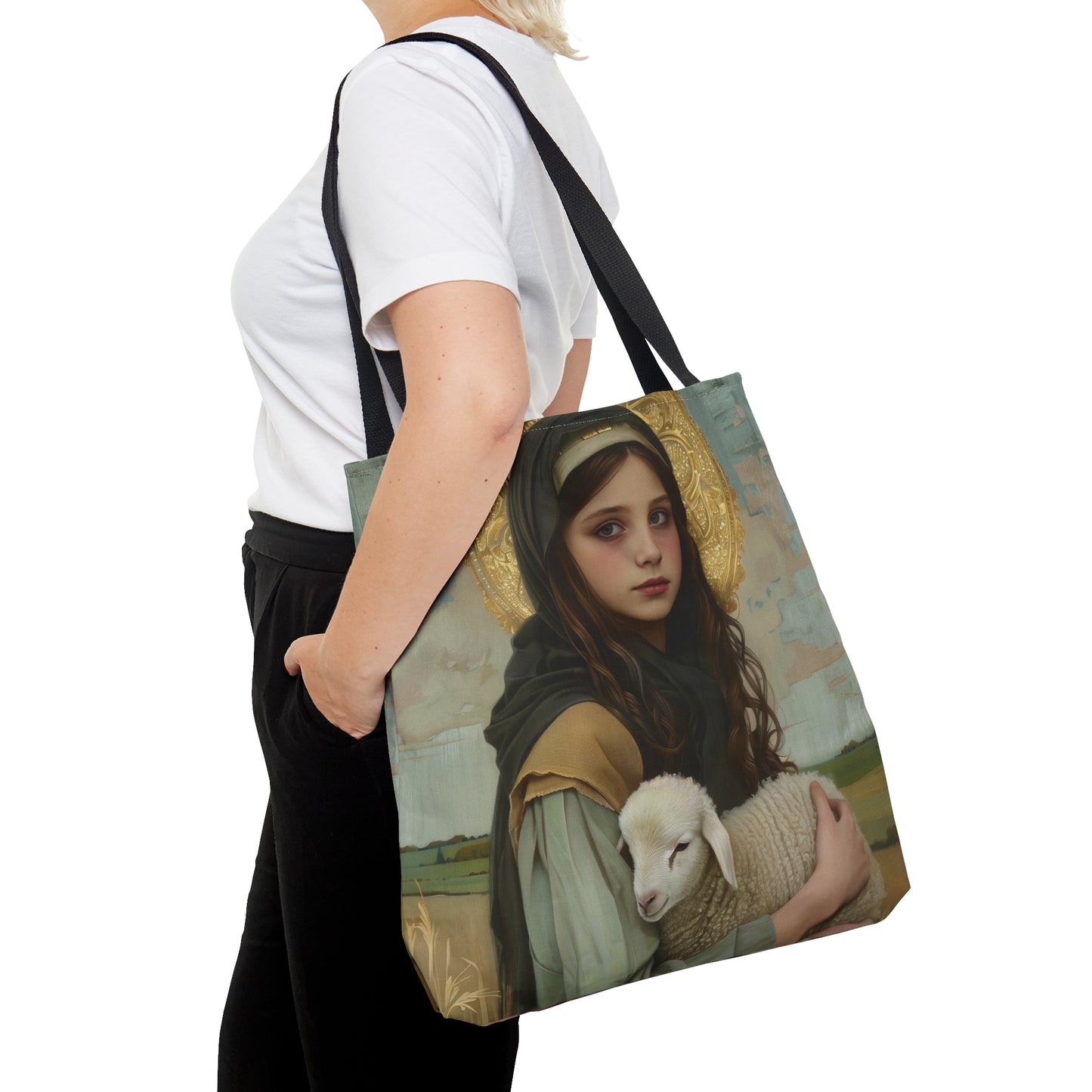 Saint Belina Tote Bag - Purse - Three sizes - Large Medium Small Faith Art Bag - Catholic faith inspired carry-all purse - Double Sided Bag