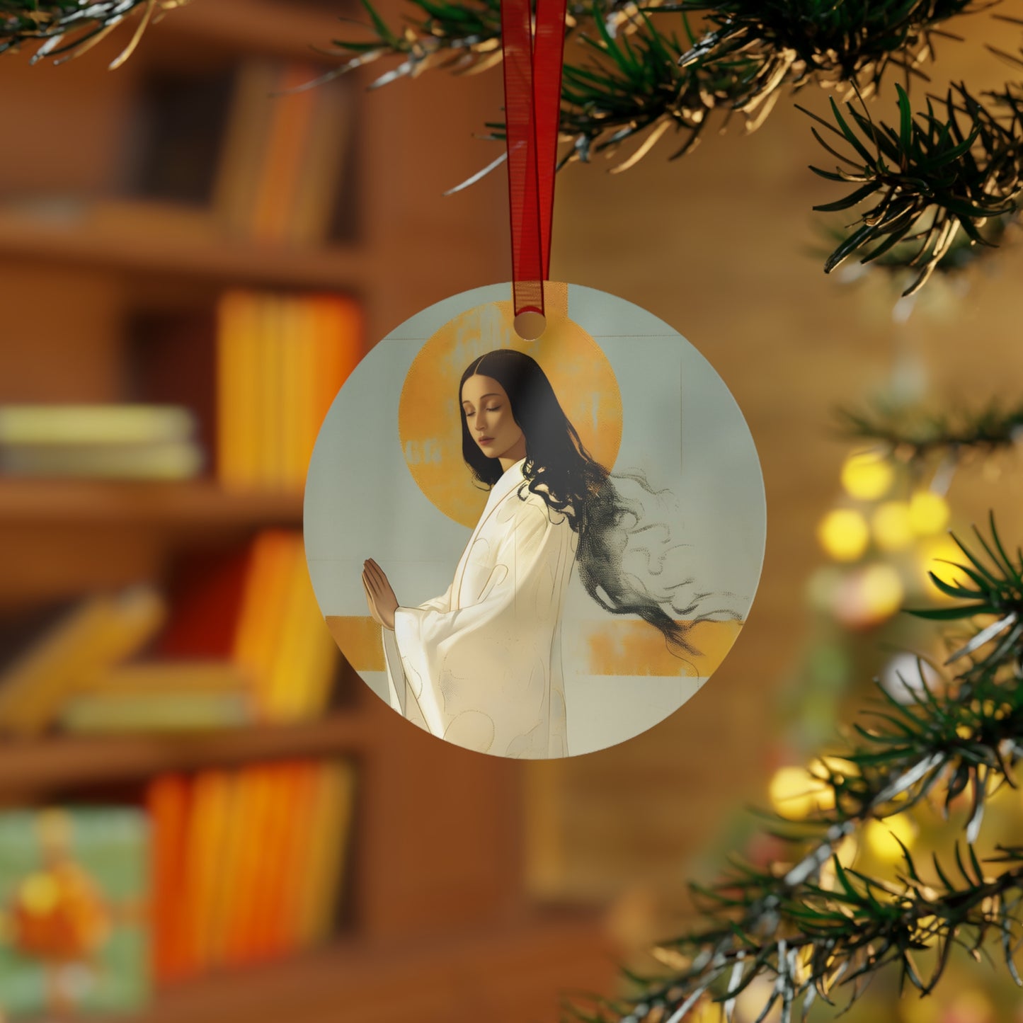 Our Lady of Akita - Mother Mary - Metal Ornament - Religious Holiday Christmas Ornament and Keepsake - Prayer