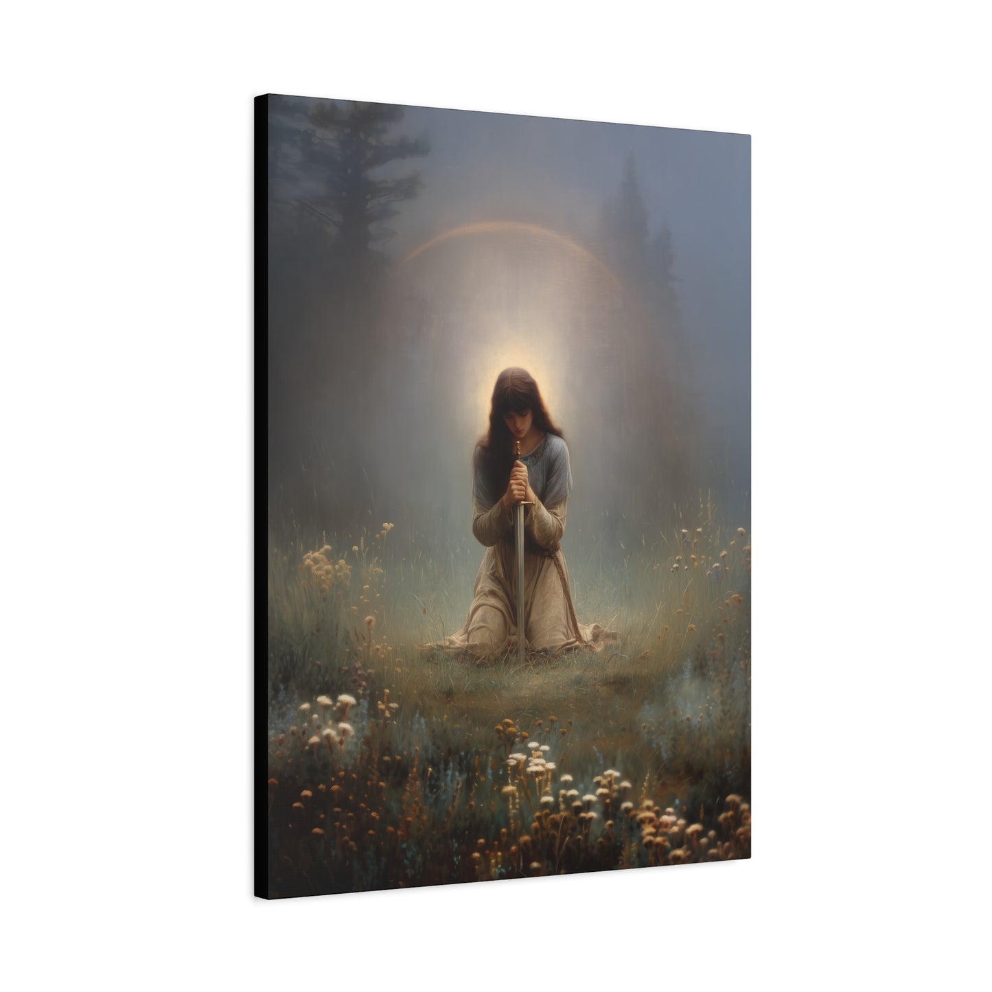Saint Joan of Arc - Museum Wrapped Canvas - Sanctified Souls Print - Religious Art for your Home - Catholic Patron Saint Art