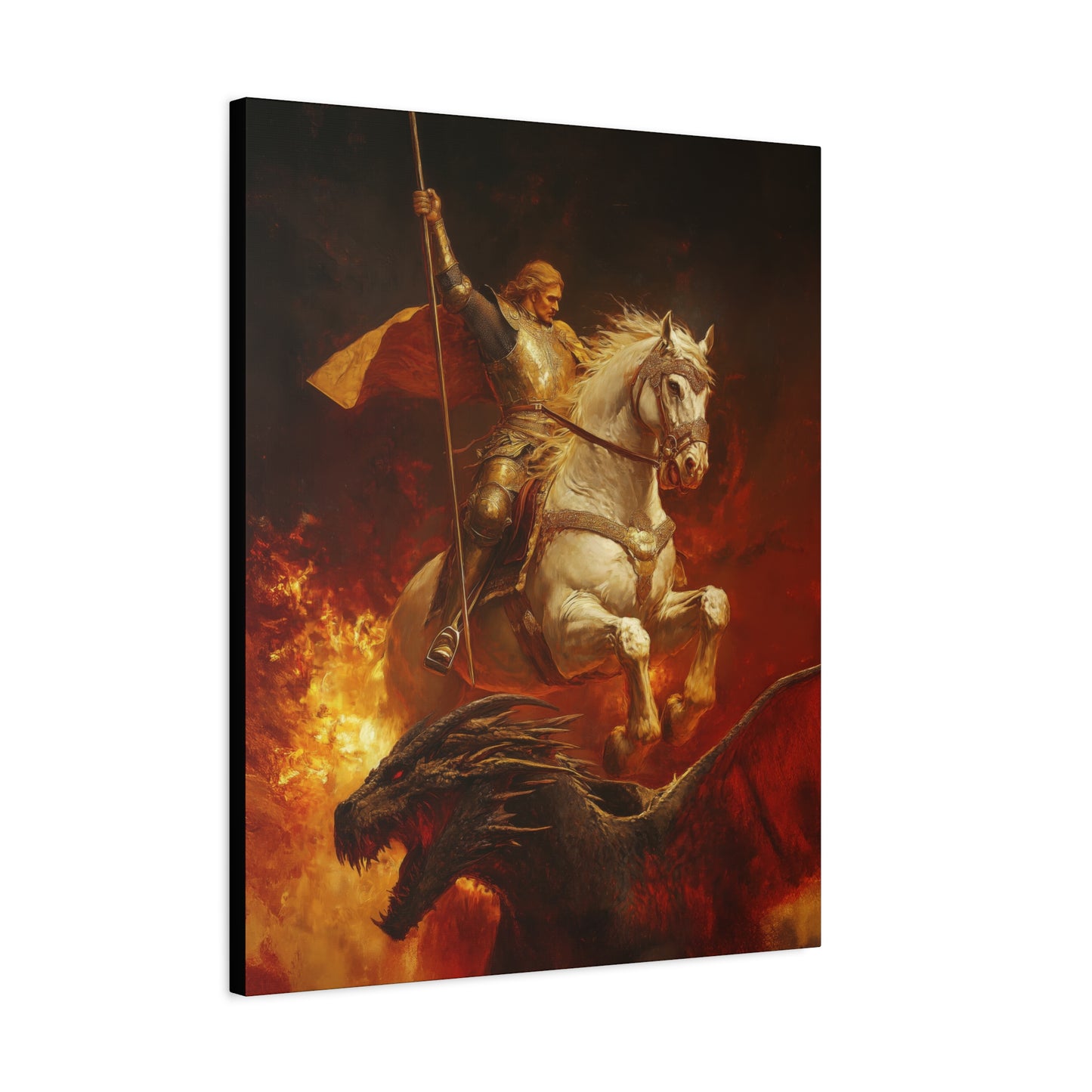 Saint George - Museum Wrapped Canvas - Sanctified Souls Print - Religious Art for your Home - Catholic Patron Saint Art