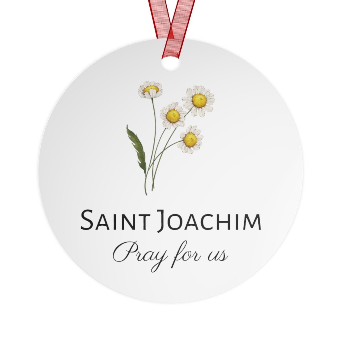Saint Joachim Metal Ornament - Religious Holiday Christmas Ornament - Double sided - Father of Virgin Mary - Patron Saint of Fathers
