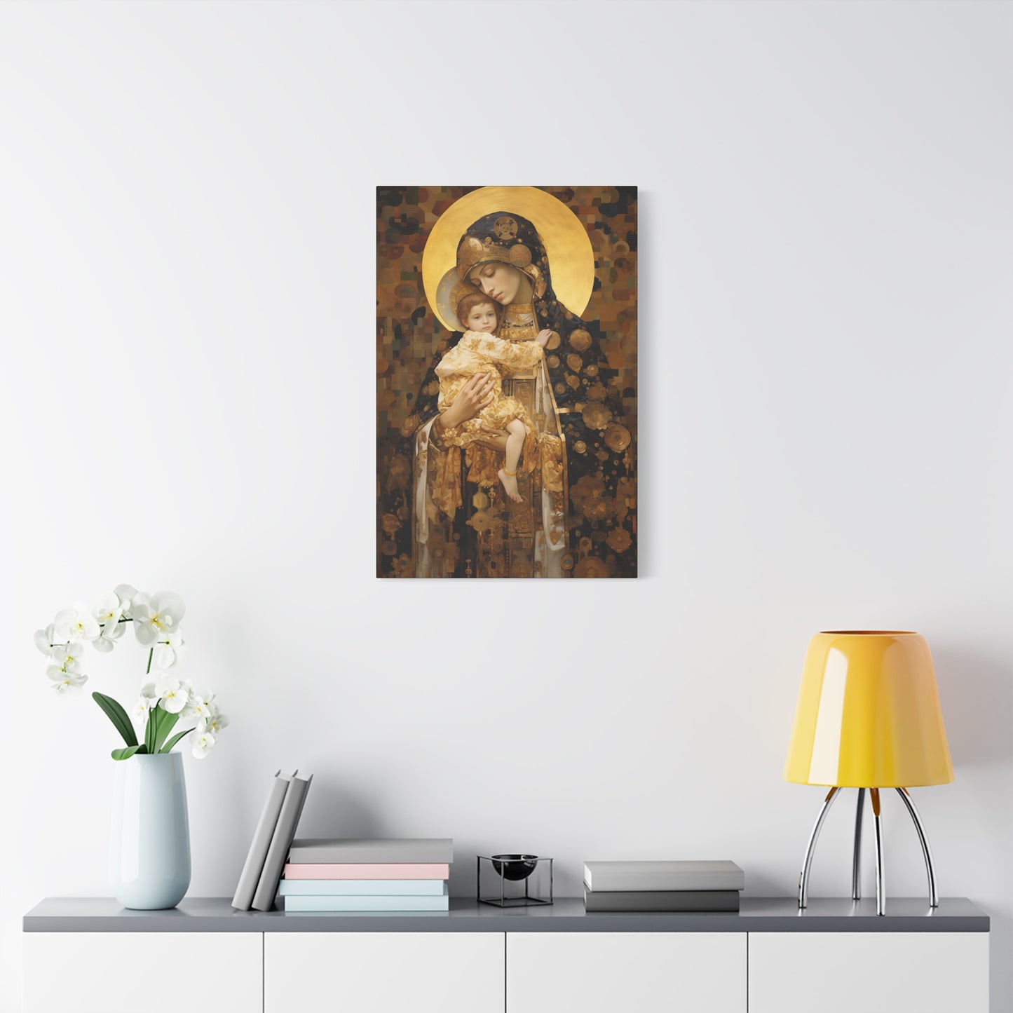 The Light of Love - Museum Wrapped Canvas - Sanctified Souls Print - Religious Art for your Home - The Virgin Mary and The Christ Child