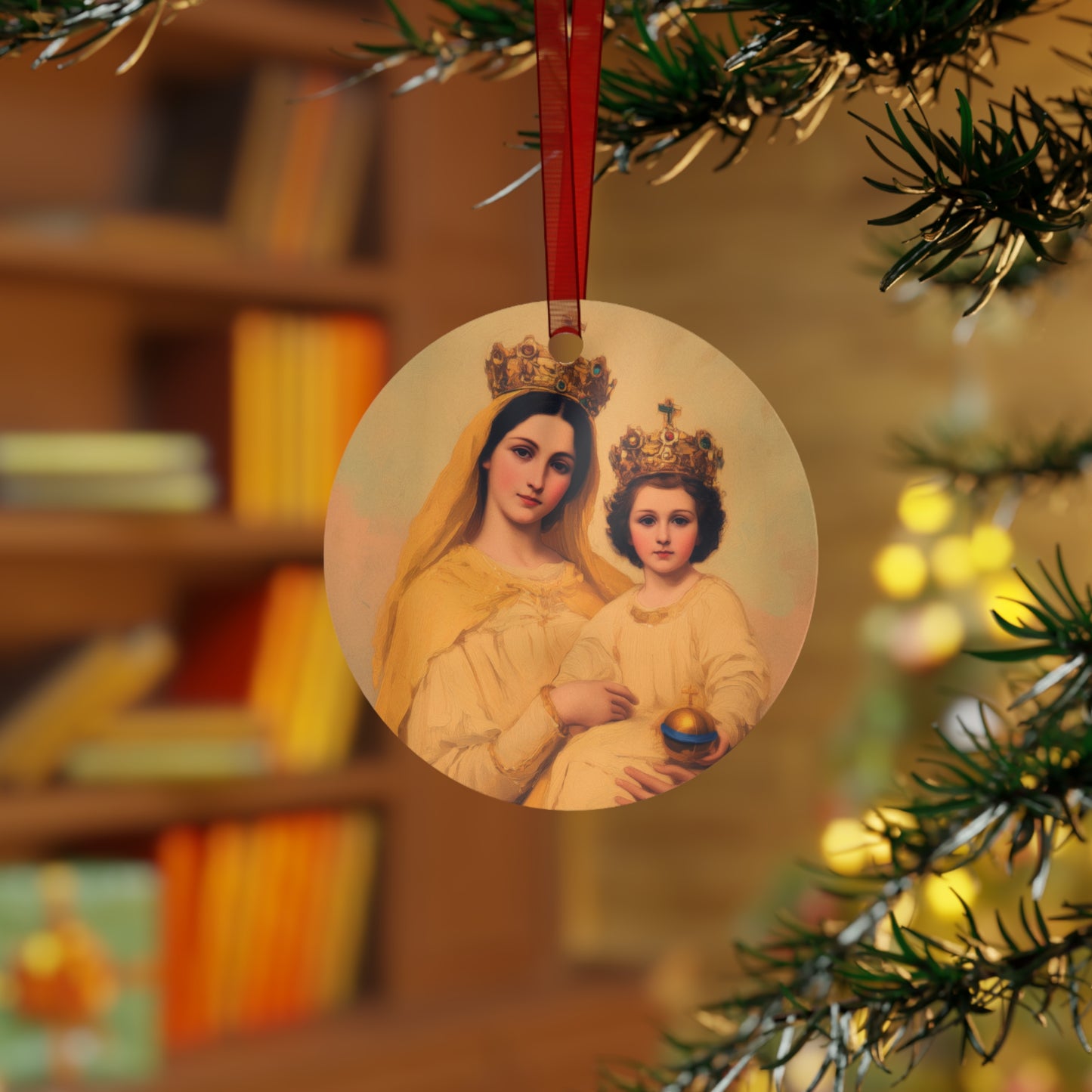 Our Lady of Prompt Succor Metal Ornament - Religious Holiday Christmas Ornament and Keepsake - Prayer Ornament