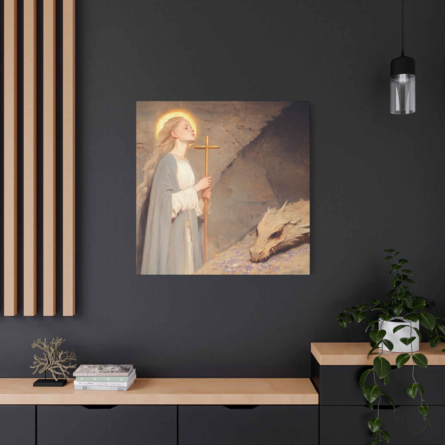 Saint Margaret of Antioch - Museum Wrapped Canvas - Sanctified Souls Print - Religious Art for your Home - Catholic Patron Saint Art