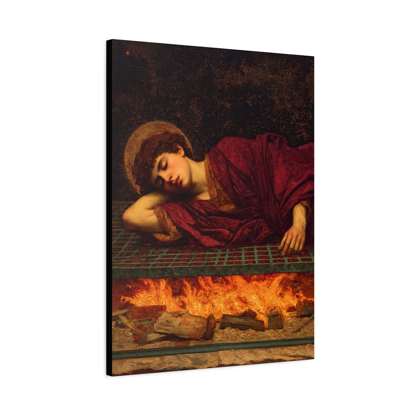 Saint Lawrence - Museum Wrapped Canvas - Sanctified Souls Print - Religious Art for your Home - Catholic Patron Saint Art