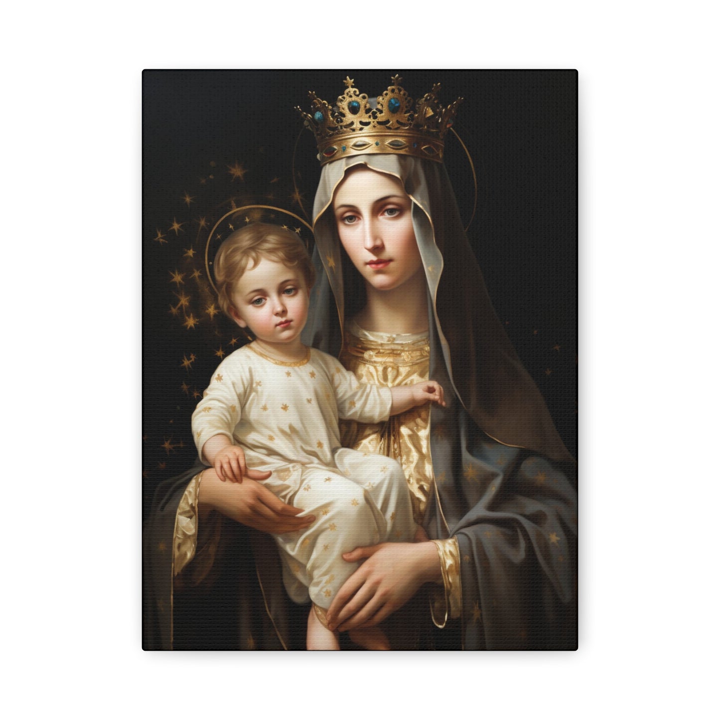 Our Lady of Mount Carmel - Museum Wrapped Canvas - Sanctified Souls Print - Mary the Blessed Virgin