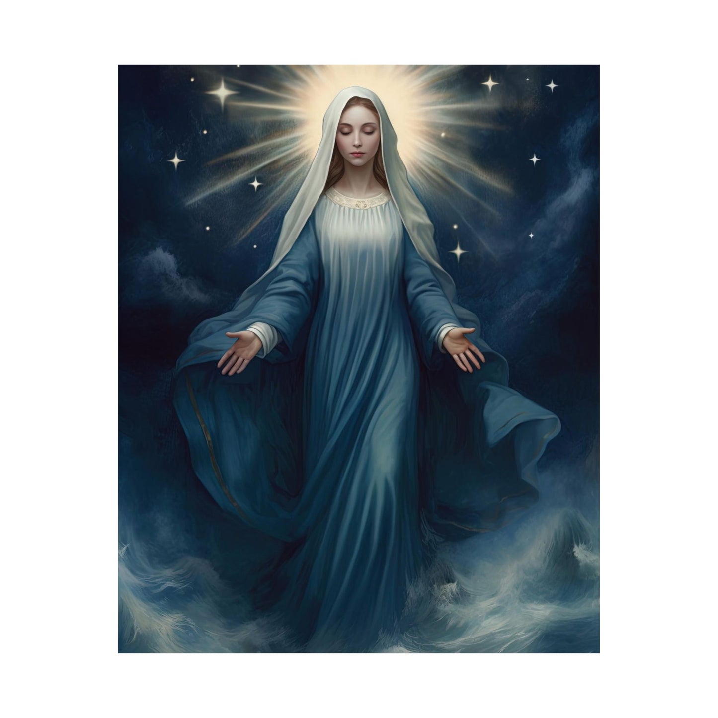 Our Lady, Star of the Sea - Sanctified Souls Print - Multiple Sizes - Premium Matte Vertical Posters - Stella Maris Print