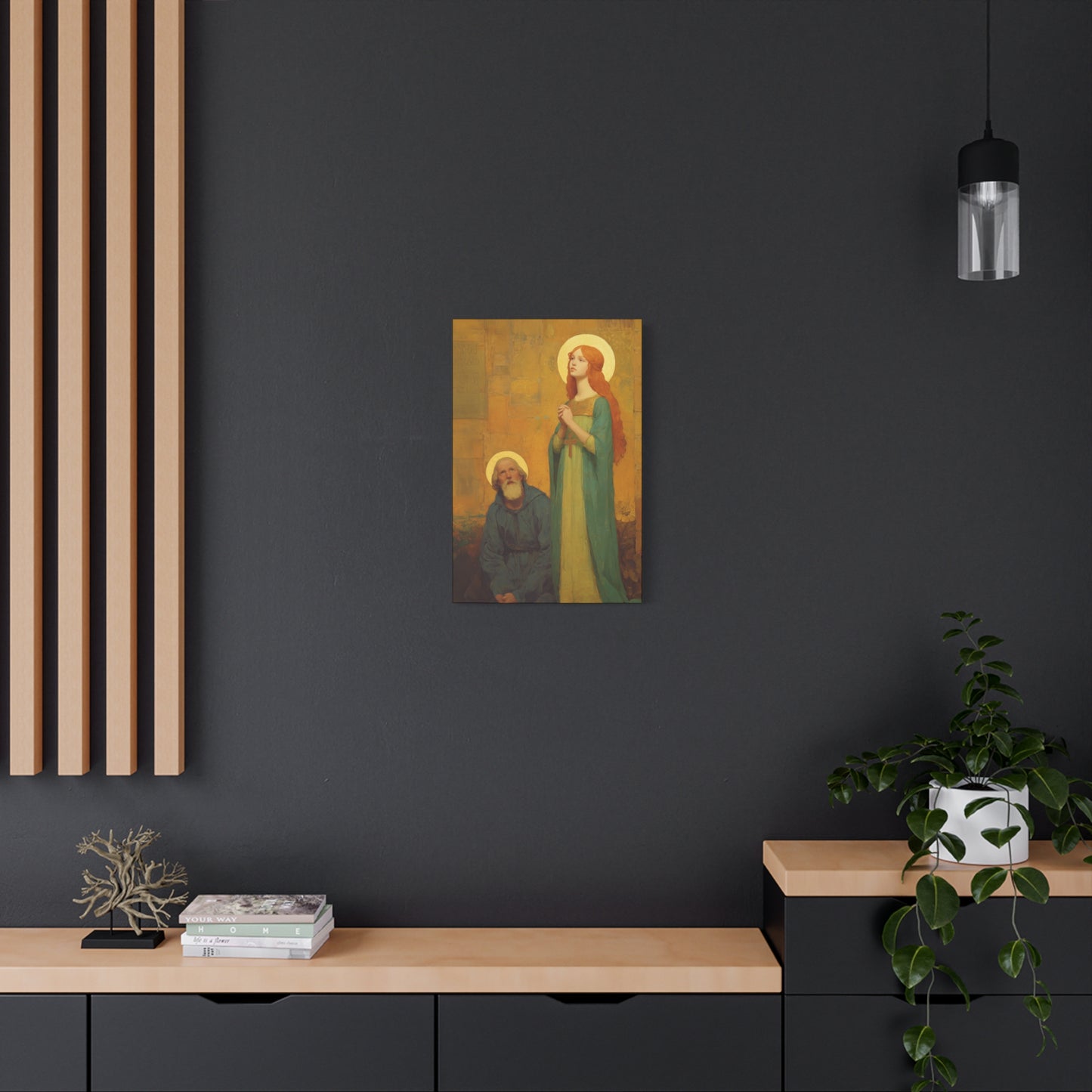 Saints Justina and Cyprian - Multiple Sizes - Catholic Home art - Museum Wrapped Canvas - Sanctified Souls Print - Catholic Martyr Art