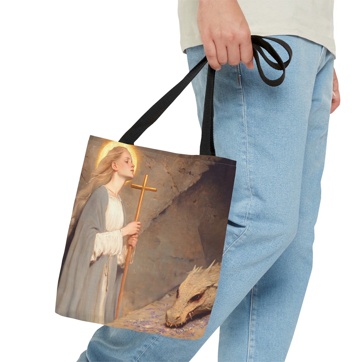 Saint Margaret of Antioch - Tote Bag - Large Medium Small Faith Art Bag - Bible Study Faith Purse - Double Sided