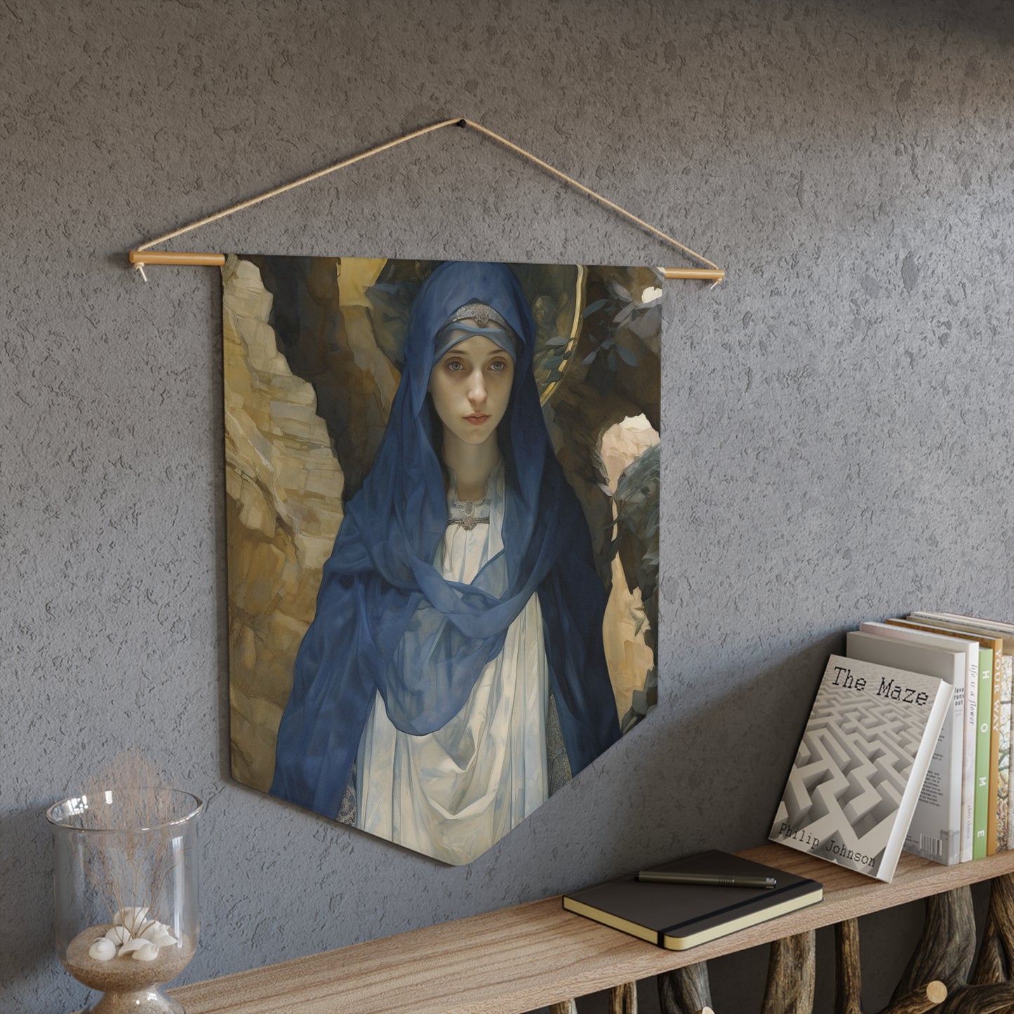 Saint Pelagia Wall Banner / Wall Hanging - Prayer room art - Catholic Home Art - Large Saint Art - 18" x 21"