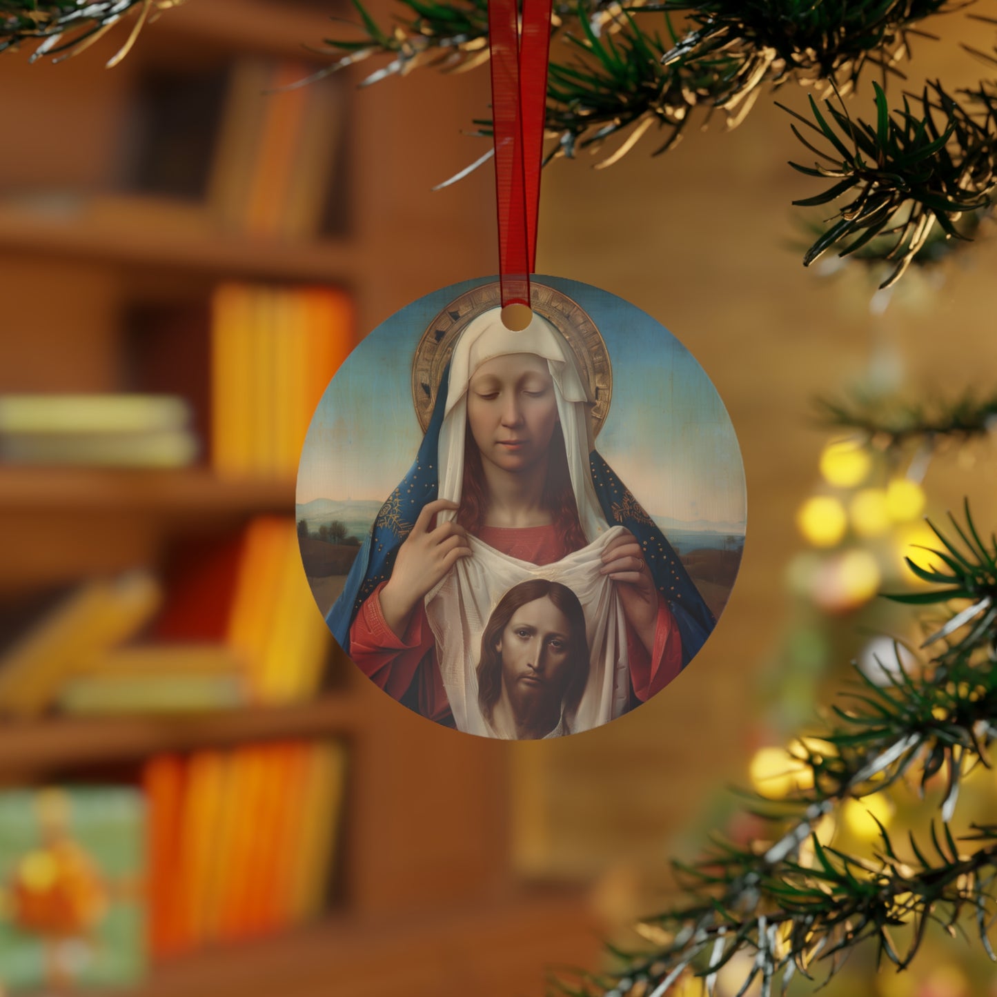 Saint Veronica / Saint Veronica's Veil Metal Ornament - Religious Holiday Christmas Ornament and Keepsake - Catholic Keepsake