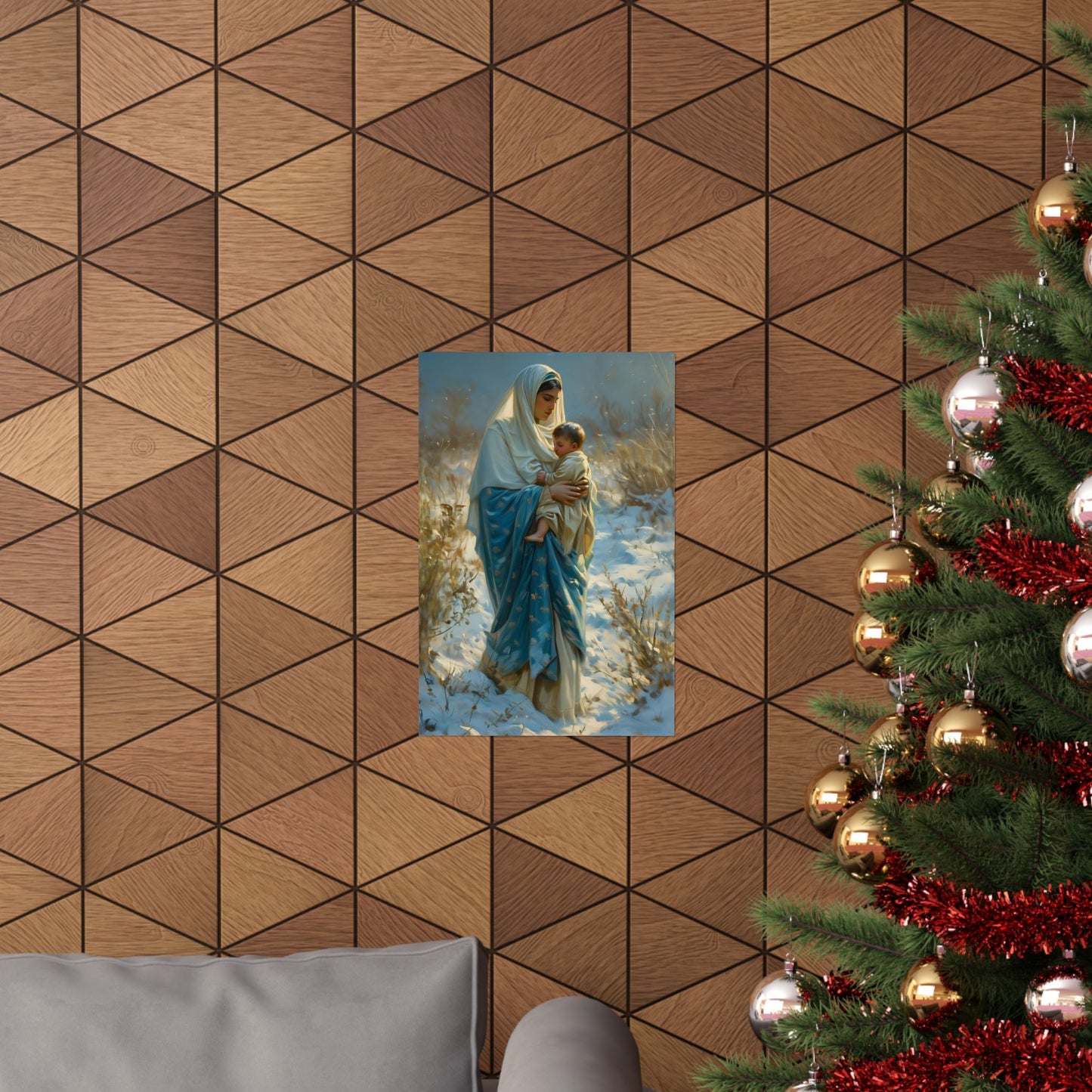 Snowfall of Grace - Our Lady's Winter Radiance - Our Lady of the Snows Print - Sanctified Souls Print - Multiple Sizes - Premium Posters