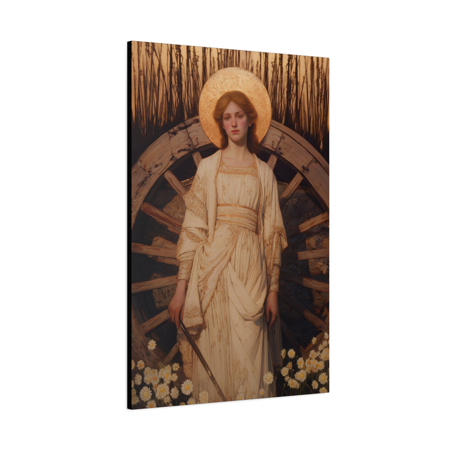 Saint Catherine of Alexandria - Museum Wrapped Canvas - Sanctified Souls Print - Religious Art for your Home - Catholic Patron Saint Art