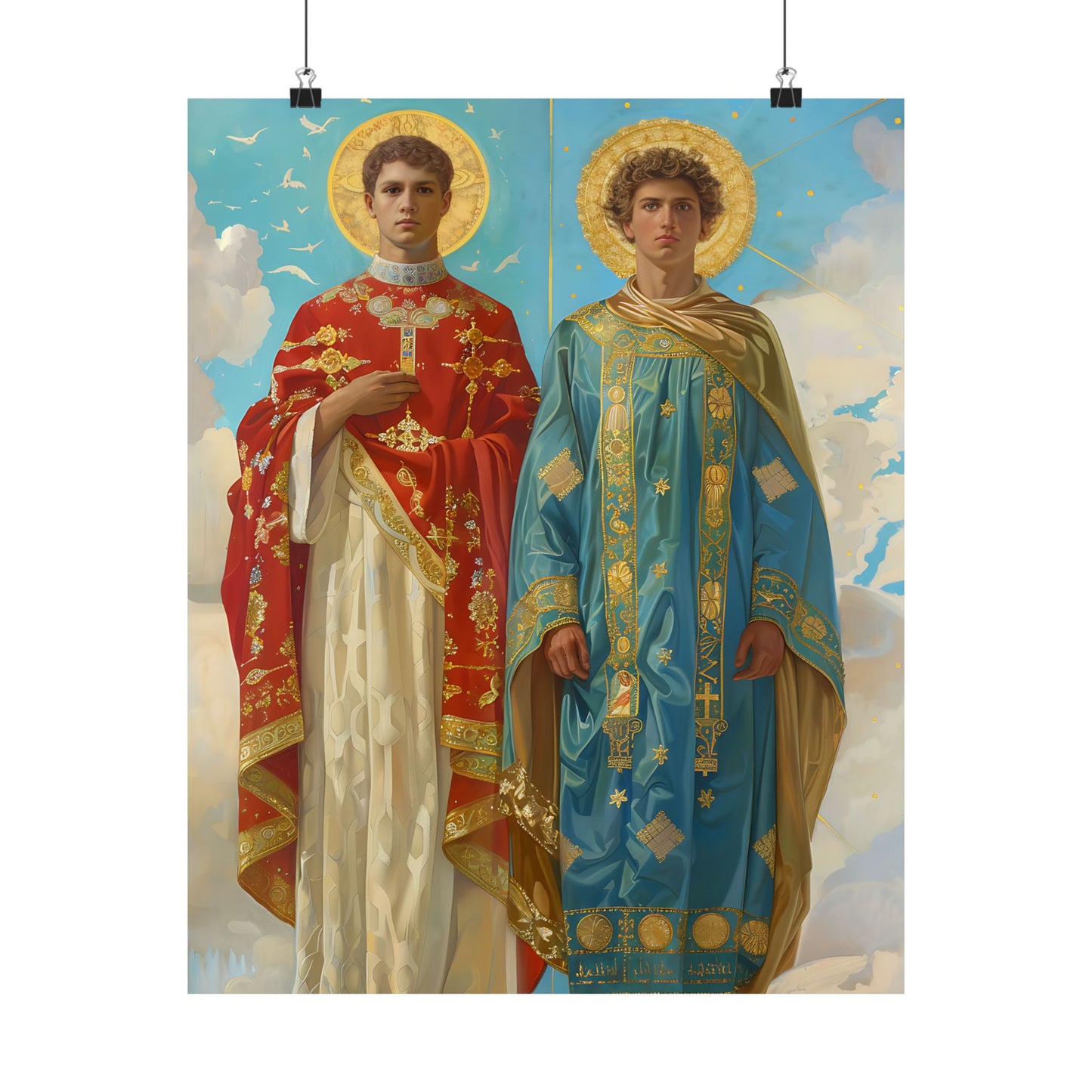Saints Faustinus and Jovita - Sanctified Souls Print - Multiple Sizes - Premium Matte Vertical Posters - Catholic Art for the home