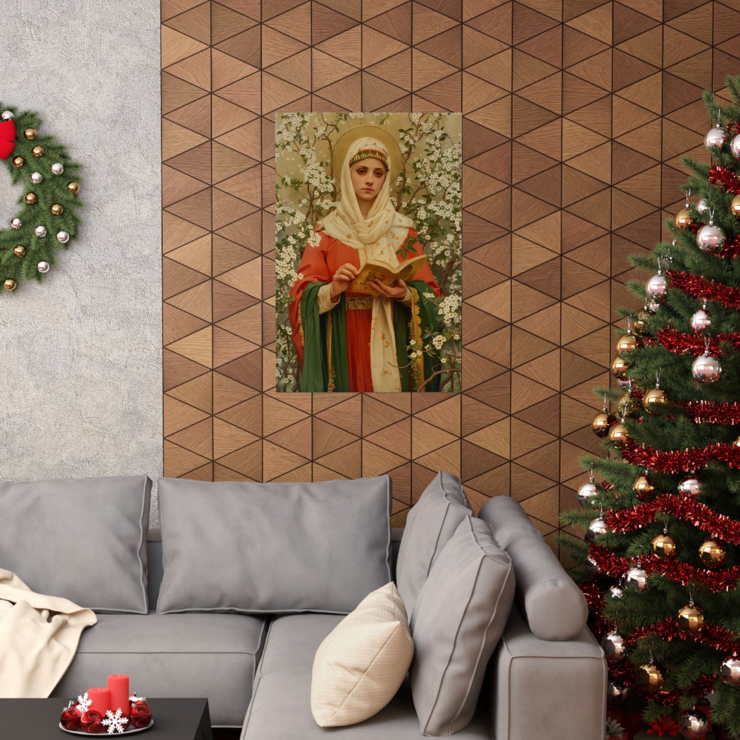 Saint Amelia / Saint Amalberga - Sanctified Souls Print - Multiple Sizes - Premium Posters - Catholic Art - Christian painting