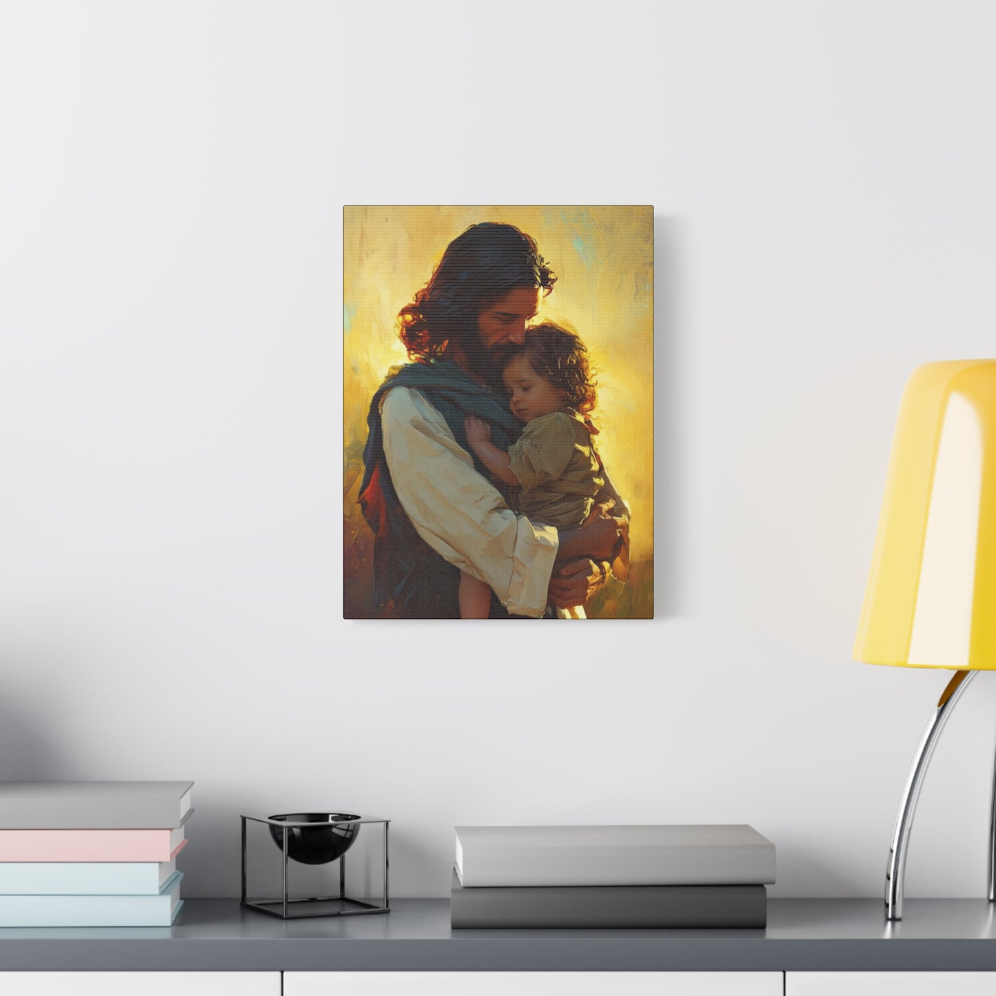Divine Protector of the Innocent - Christ and Child - Museum Wrapped Canvas - Print - Religious Art for your Home - Christian art print