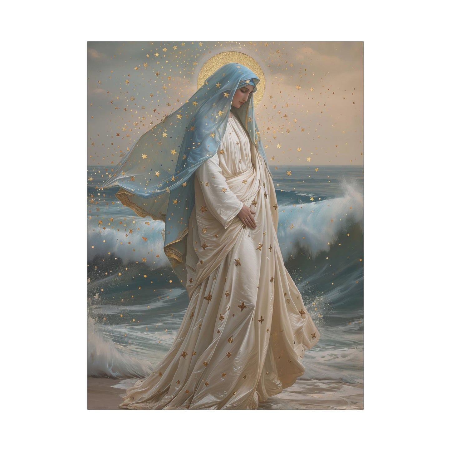 Ocean's Embrace - Devotion to Our Lady - Musseum Wrapped Canvas - Sanctified Souls - Religious Art for your Home - Our Lady Star of the Sea