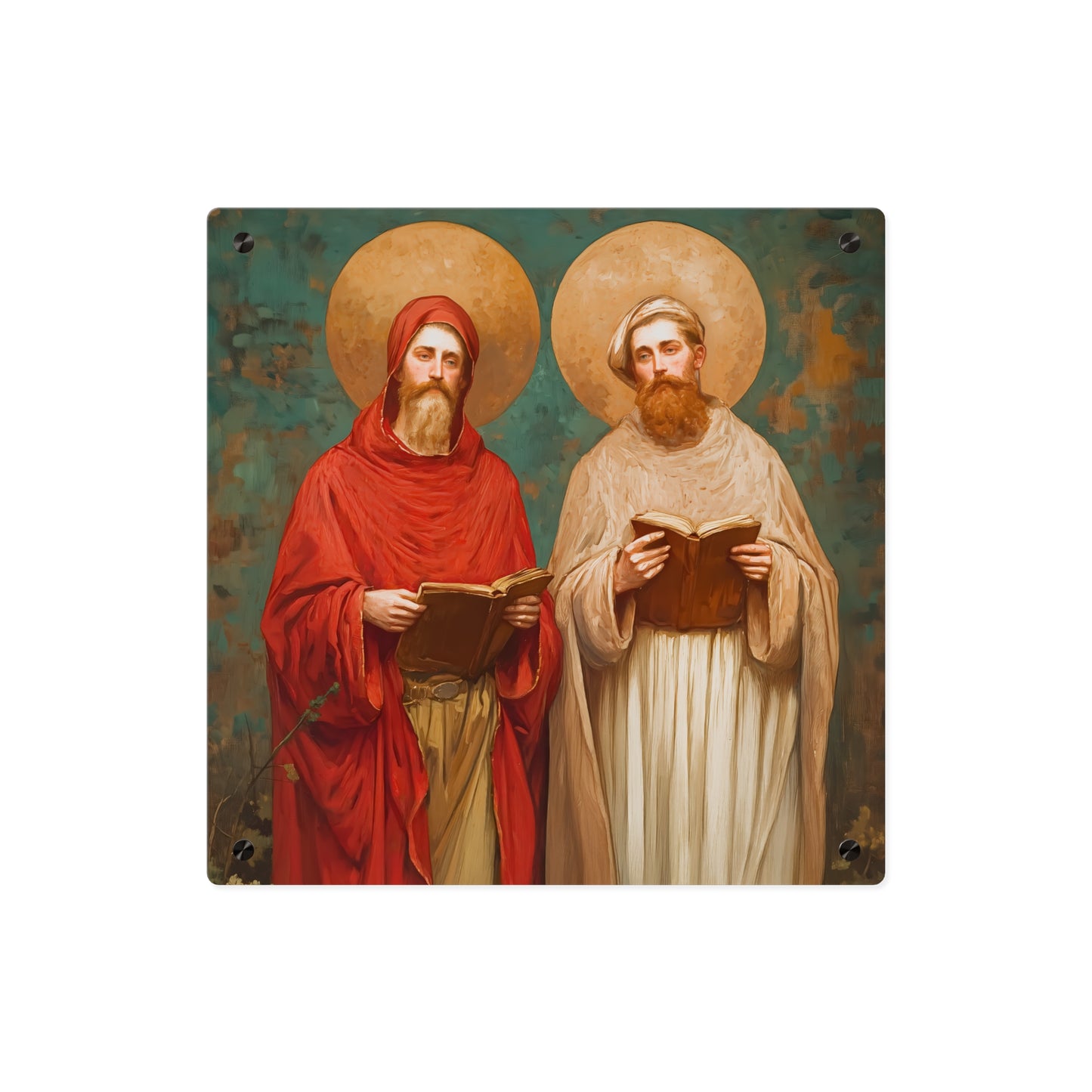 Saints Cosmas and Damian Wall Art Panel - Ready to Hang Acrylic Print - Catholic Saint Art - Patron Saint Print - Martyr Art