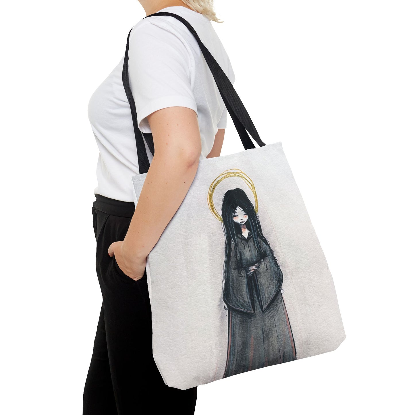 Blessed Mary Magdalen Kiota Hand-Drawn Catholic Tote Bag | Martyrs of Japan Christian Tote | Sanctified Solocosmo Religious Tote