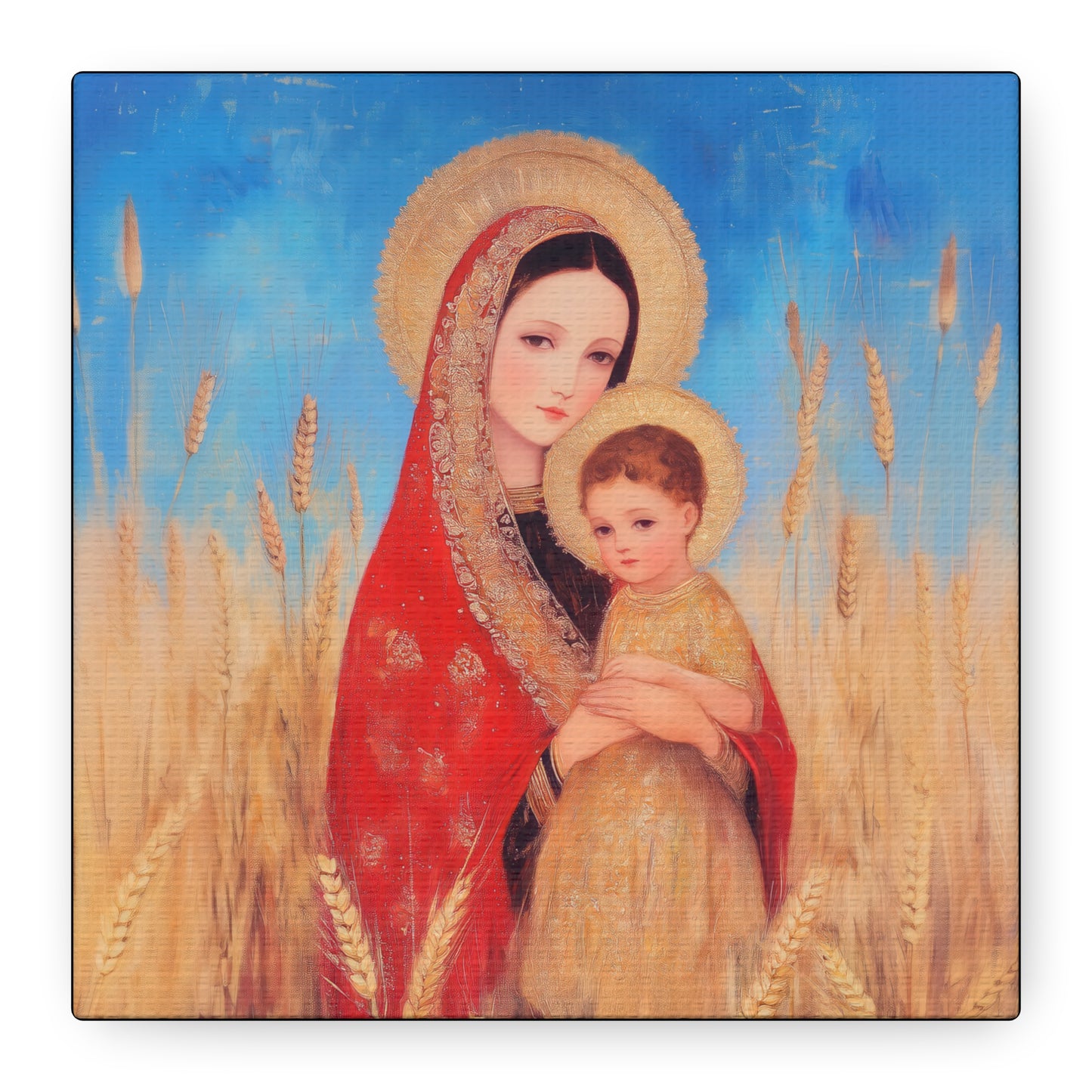 Our Lady of the Harvest - Multiple Sizes - Catholic Home art - Museum Wrapped Canvas - Sanctified Souls Print