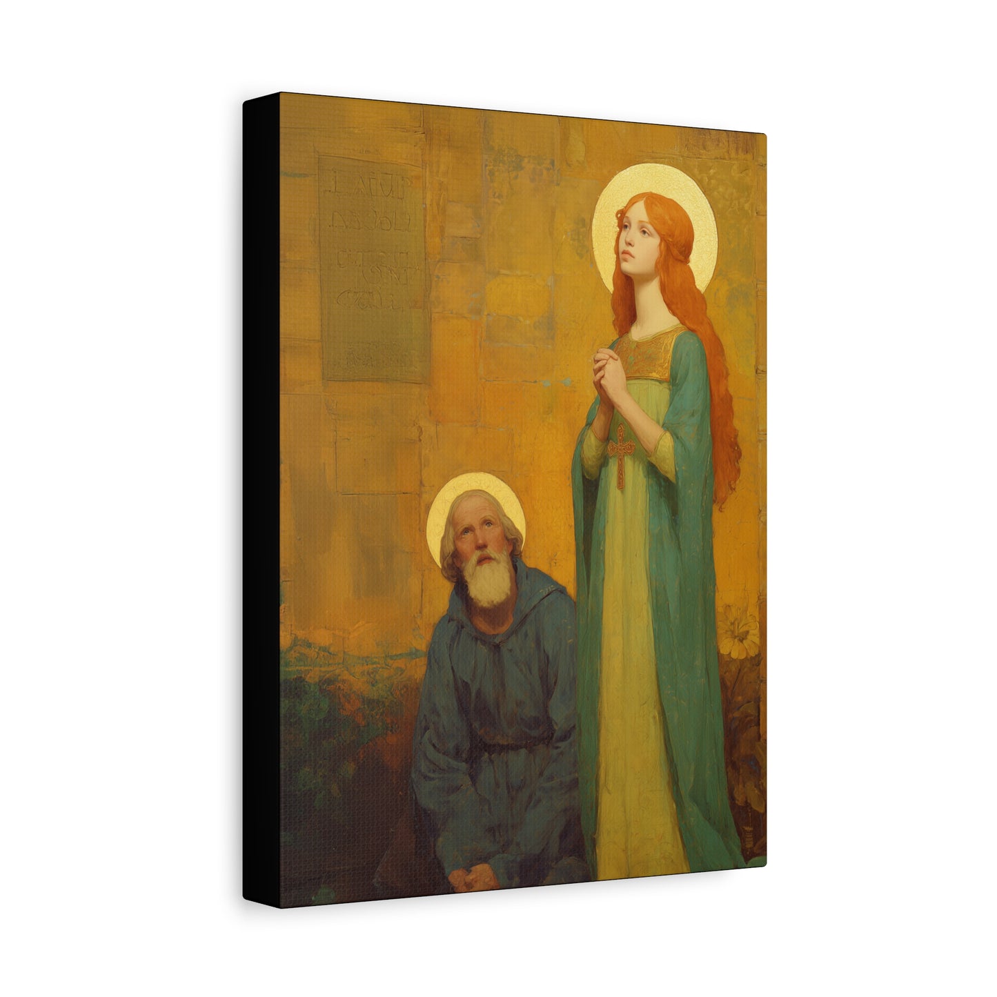Saints Justina and Cyprian - Multiple Sizes - Catholic Home art - Museum Wrapped Canvas - Sanctified Souls Print - Catholic Martyr Art