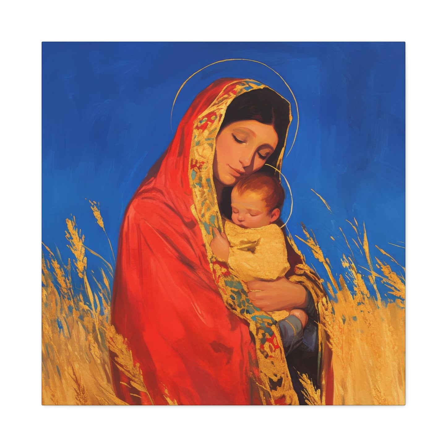 Our Lady of the Harvest - Multiple Sizes - Catholic Home art - Museum Wrapped Canvas - Sanctified Souls Print