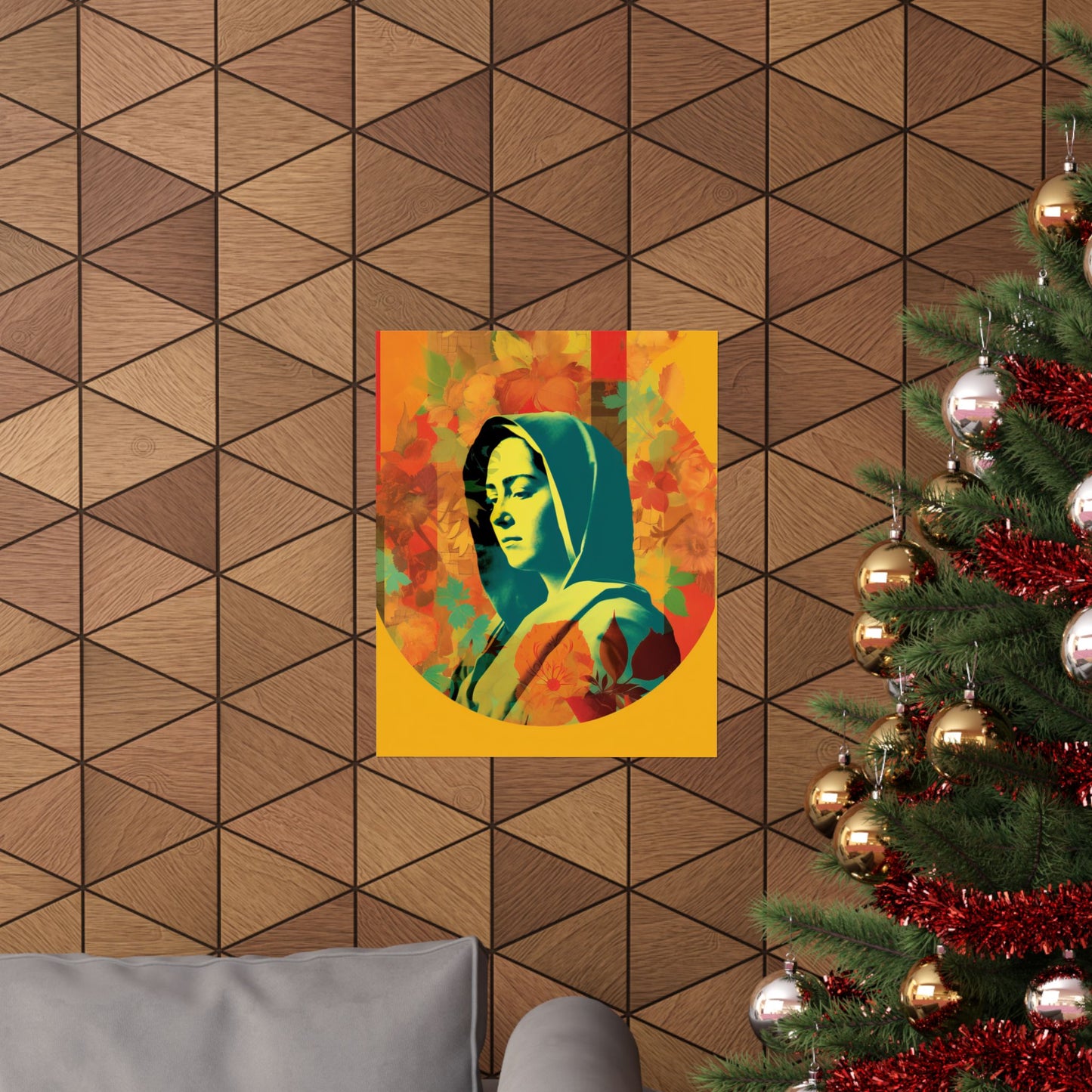 Mary The Blessed Virgin - Sanctified Souls Print - Multiple Sizes - Premium Matte Vertical Poster - Pop Surreal Lowbrow Art Style