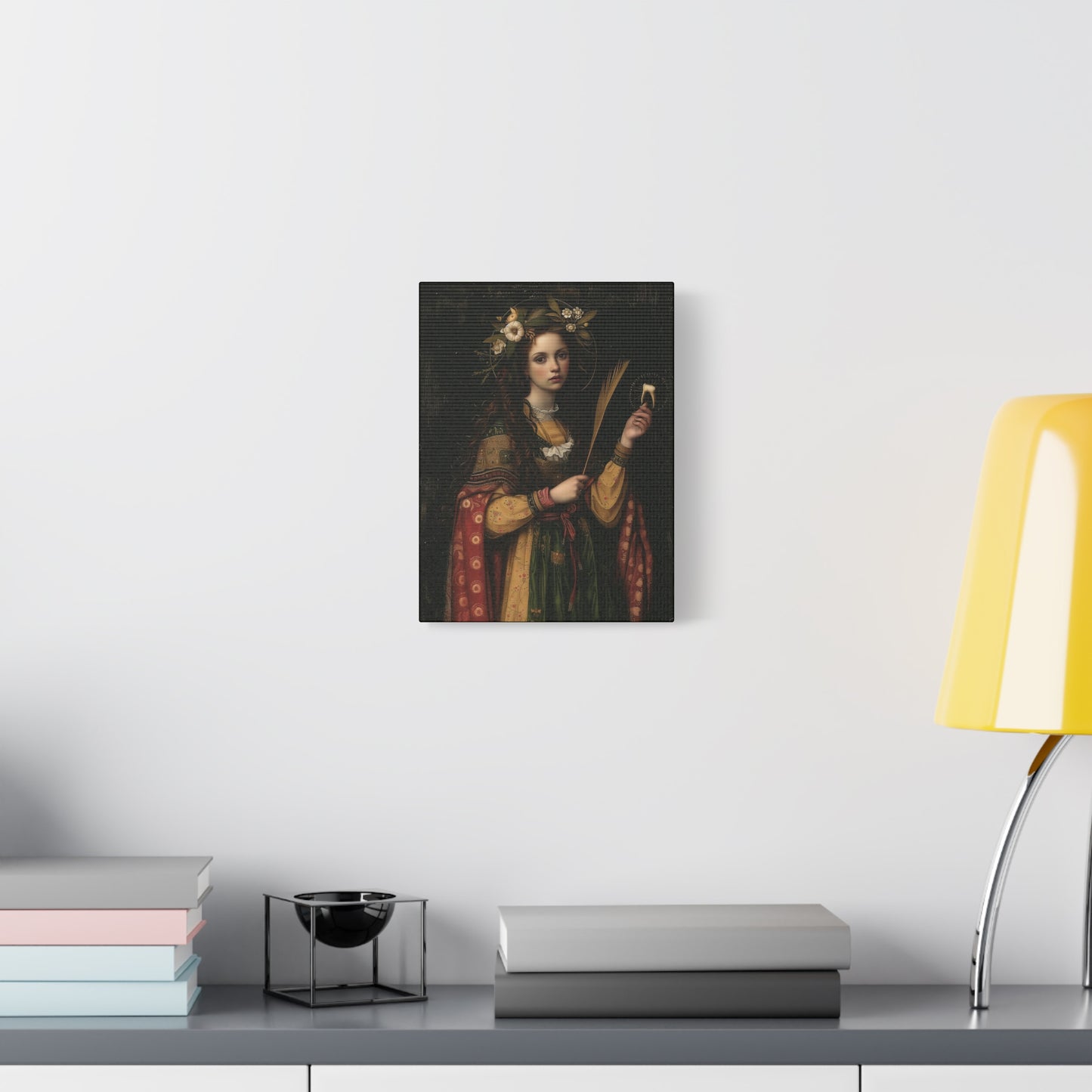 Saint Apollonia - Museum Wrapped Canvas - Print - Religious Art for your Home - Catholic art print - prayer room art